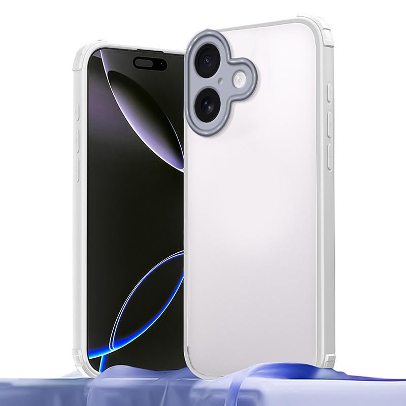 For iPhone 17 Four Corners Shield Shockproof TPU Hybrid PC Phone Case(Grey) - Shopkiz.com