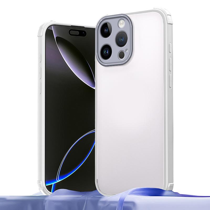 For iPhone 13 Pro Max Four Corners Shield Shockproof TPU Hybrid PC Phone Case(Grey) - Shopkiz.com