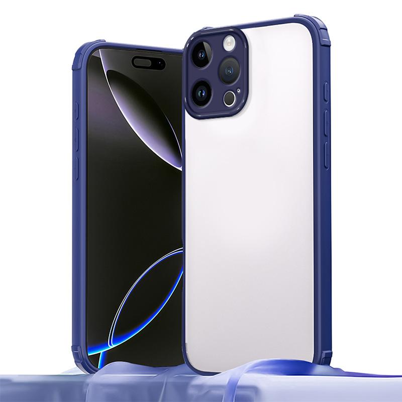 For iPhone 12 Pro Four Corners Shield Shockproof TPU Hybrid PC Phone Case(Blue) - Shopkiz.com