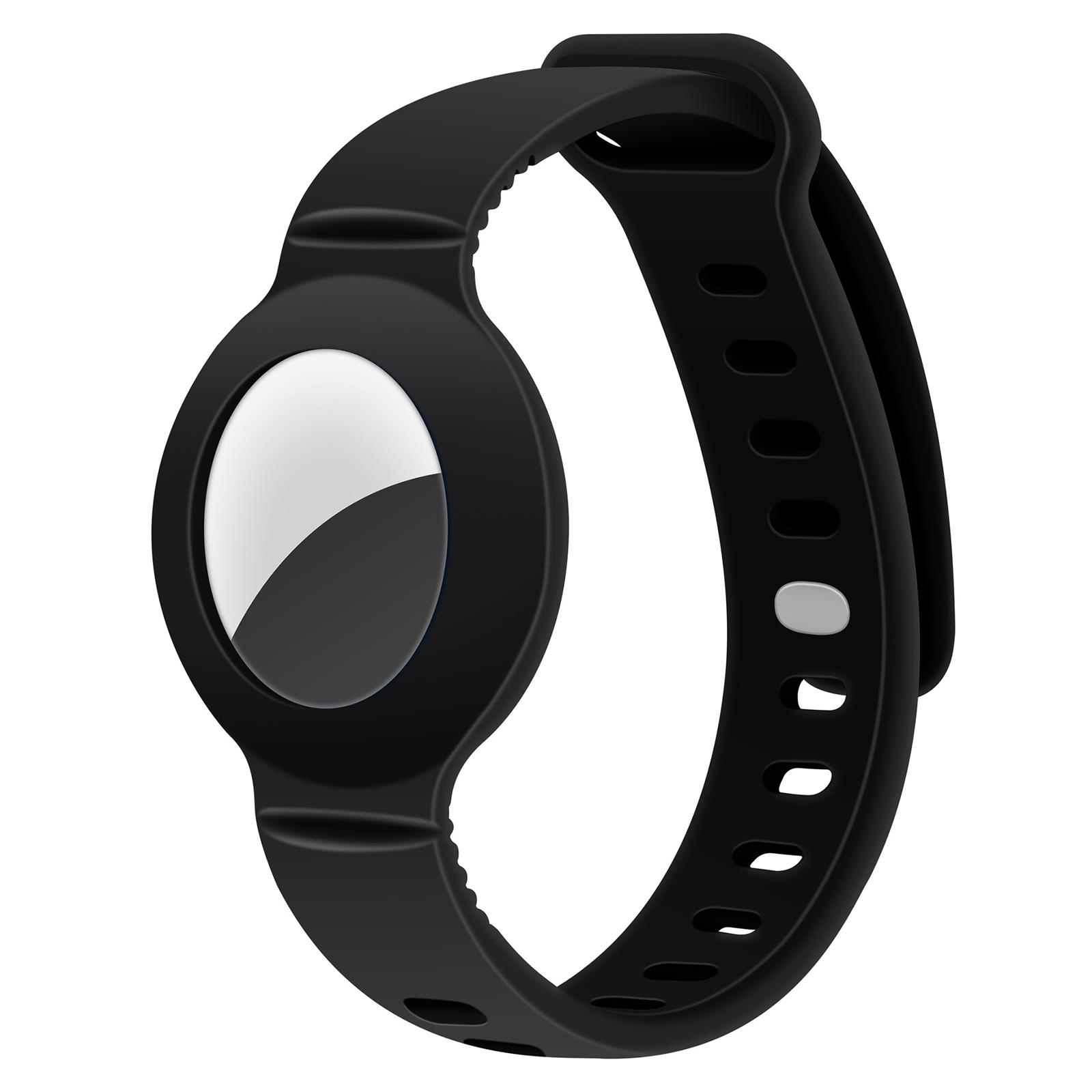 For AirTag 2nd Gen / AirTag 1st Gen xDfind Breathable Silicone Band Style Anti-lost Tracker Protective Cover(Black) - Shopkiz.com