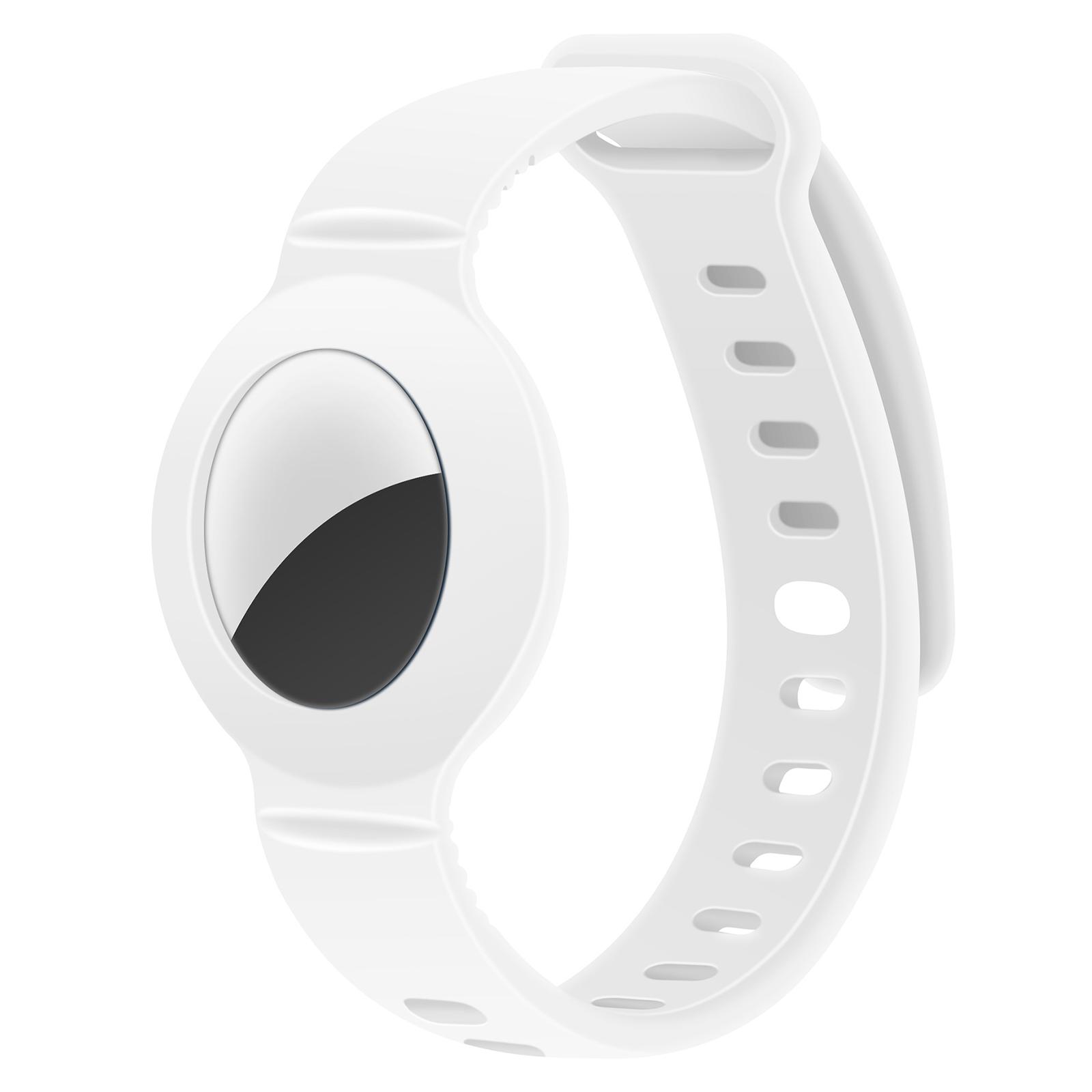 For AirTag 2nd Gen / AirTag 1st Gen xDfind Breathable Silicone Band Style Anti-lost Tracker Protective Cover(White) - Shopkiz.com