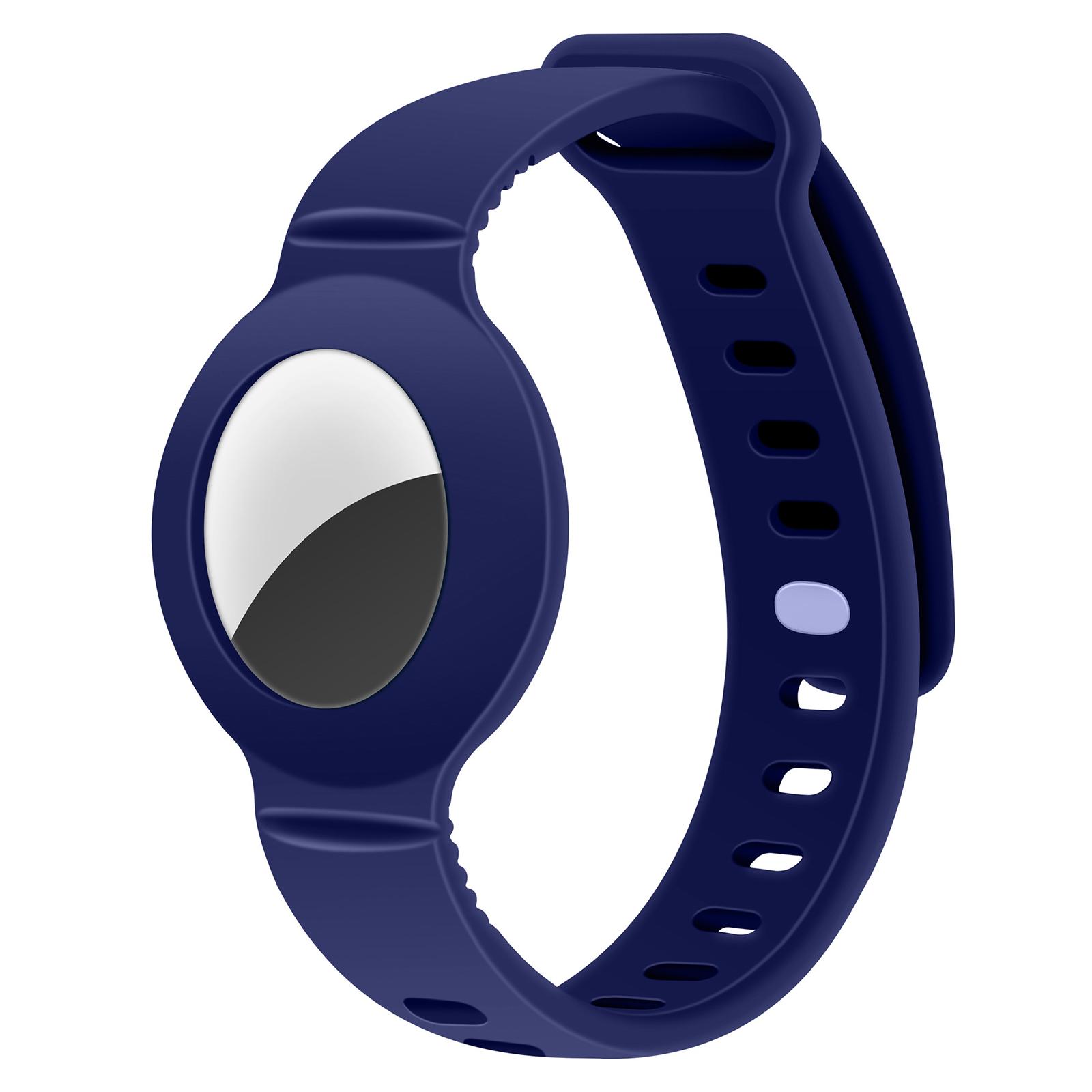 For AirTag 2nd Gen / AirTag 1st Gen xDfind Breathable Silicone Band Style Anti-lost Tracker Protective Cover(Midnight Blue) - Shopkiz.com