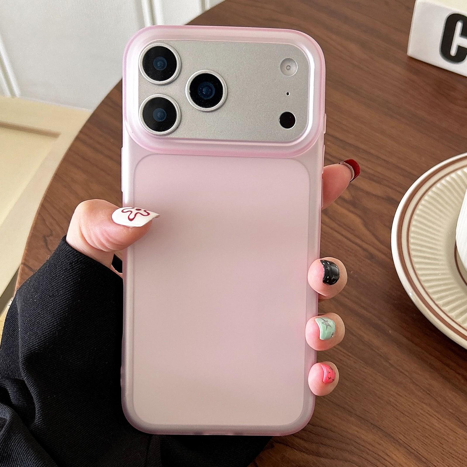 For iPhone 17 Pro Frosted Translucent TPU Full Coverage Phone Case(Pink) - Shopkiz.com
