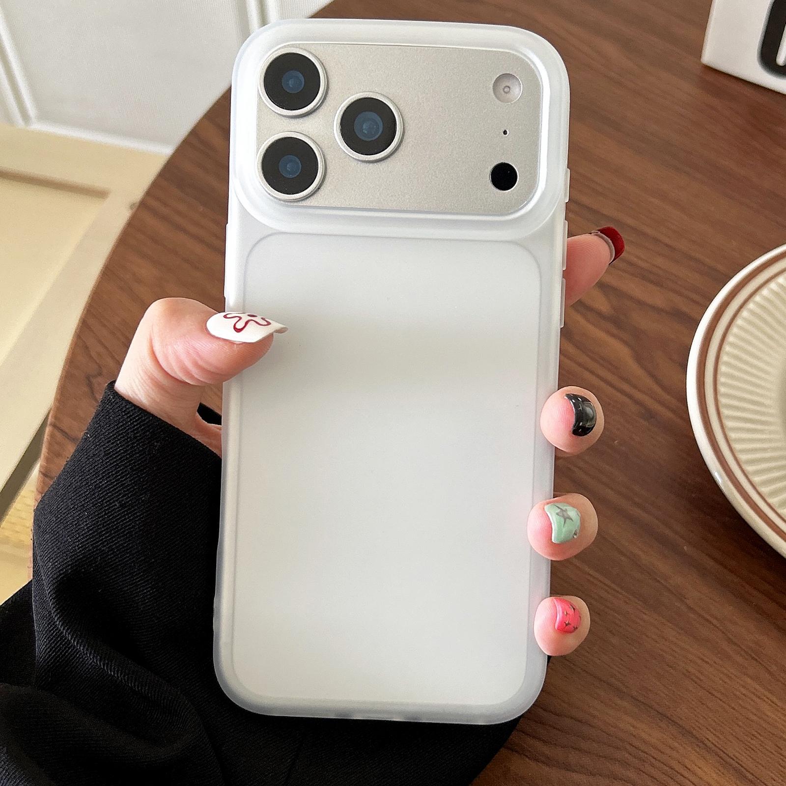 For iPhone 17 Pro Frosted Translucent TPU Full Coverage Phone Case(White) - Shopkiz.com