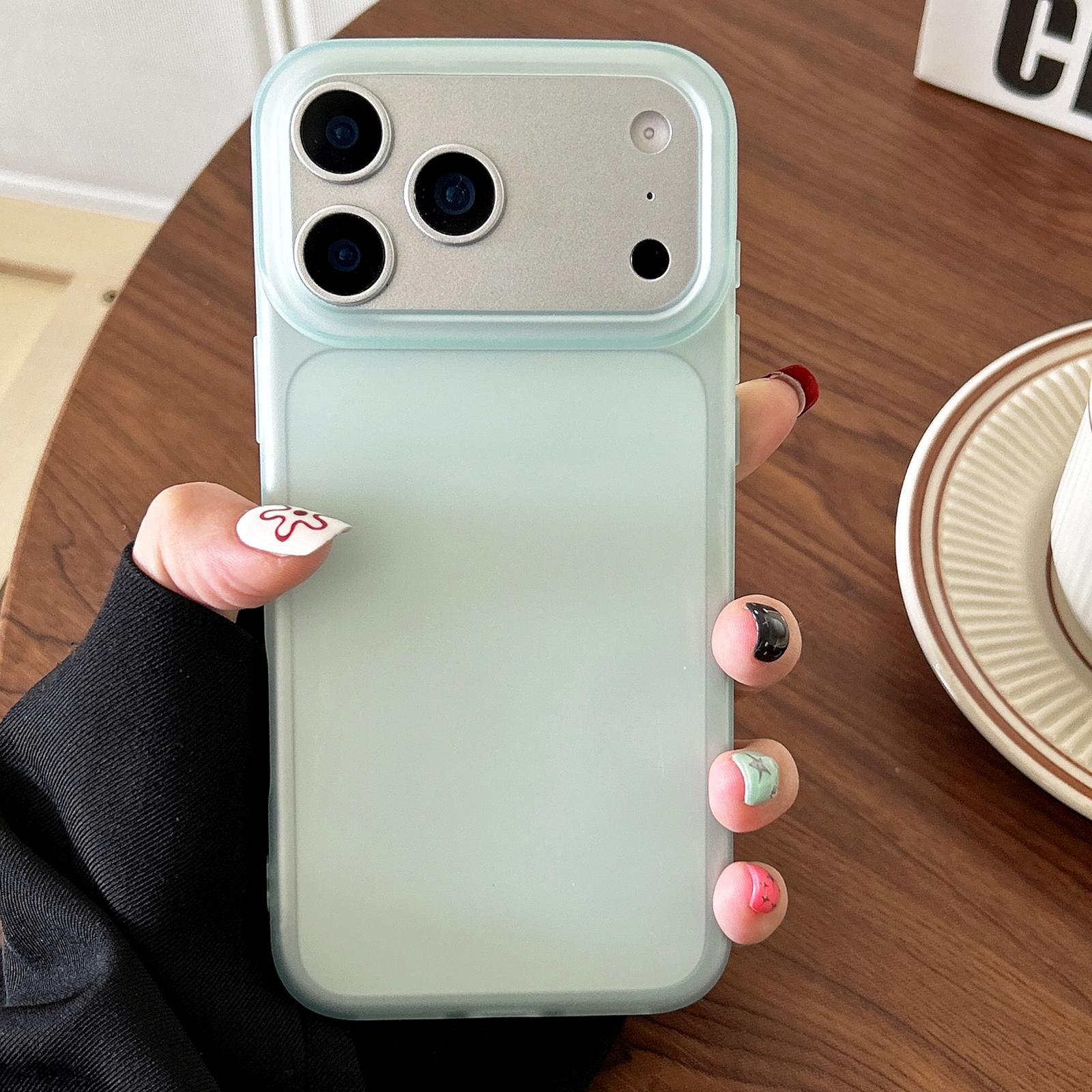 For iPhone 17 Pro Frosted Translucent TPU Full Coverage Phone Case(Light Blue) - Shopkiz.com