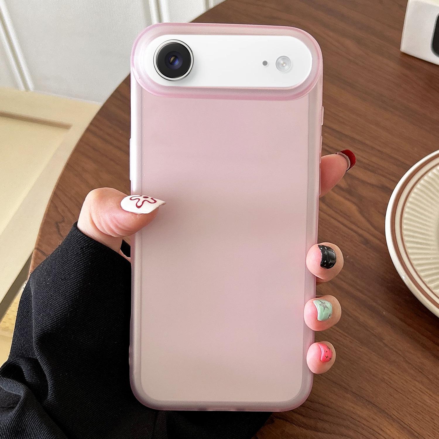 For iPhone Air Frosted Translucent TPU Full Coverage Phone Case(Pink) - Shopkiz.com