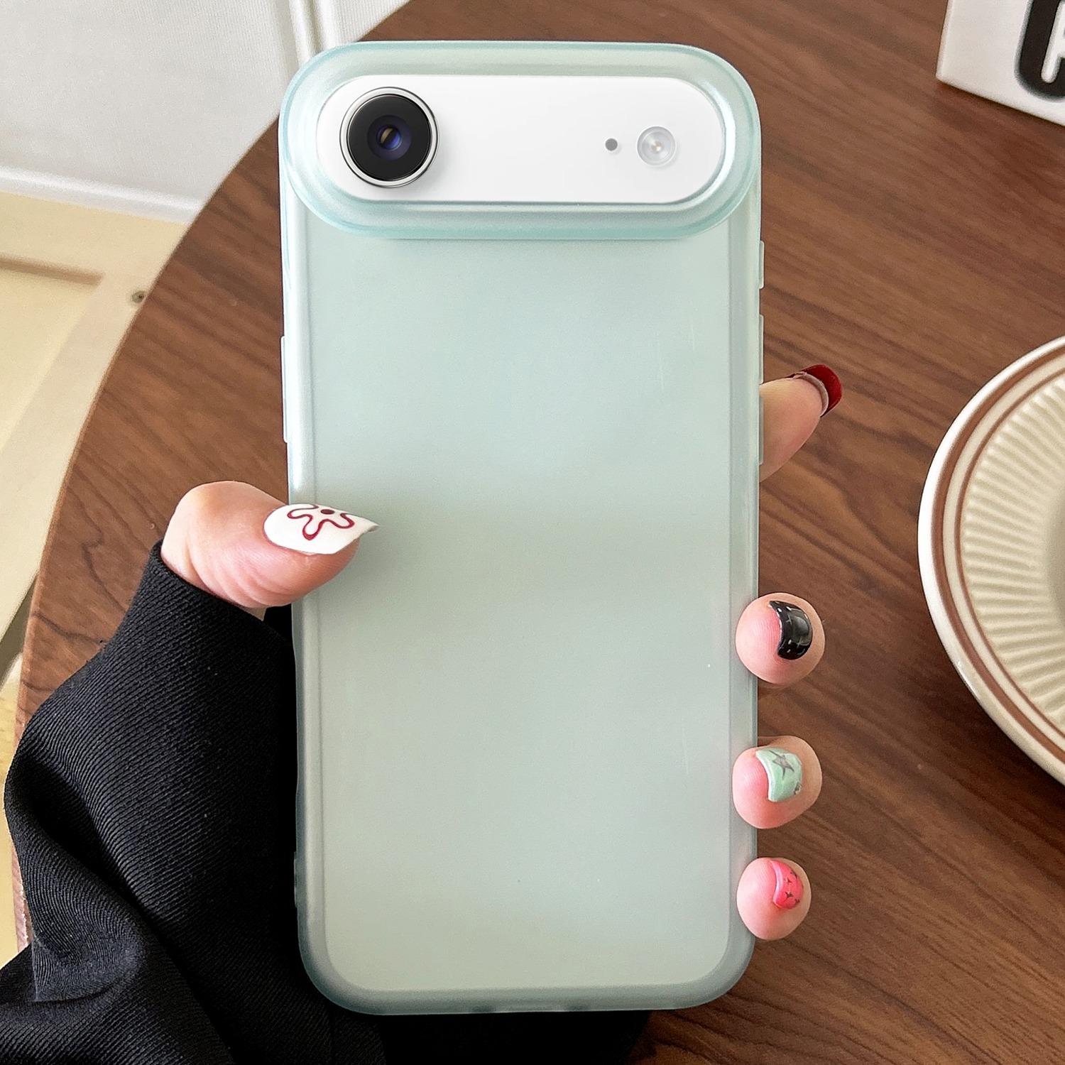 For iPhone Air Frosted Translucent TPU Full Coverage Phone Case(Light Blue) - Shopkiz.com