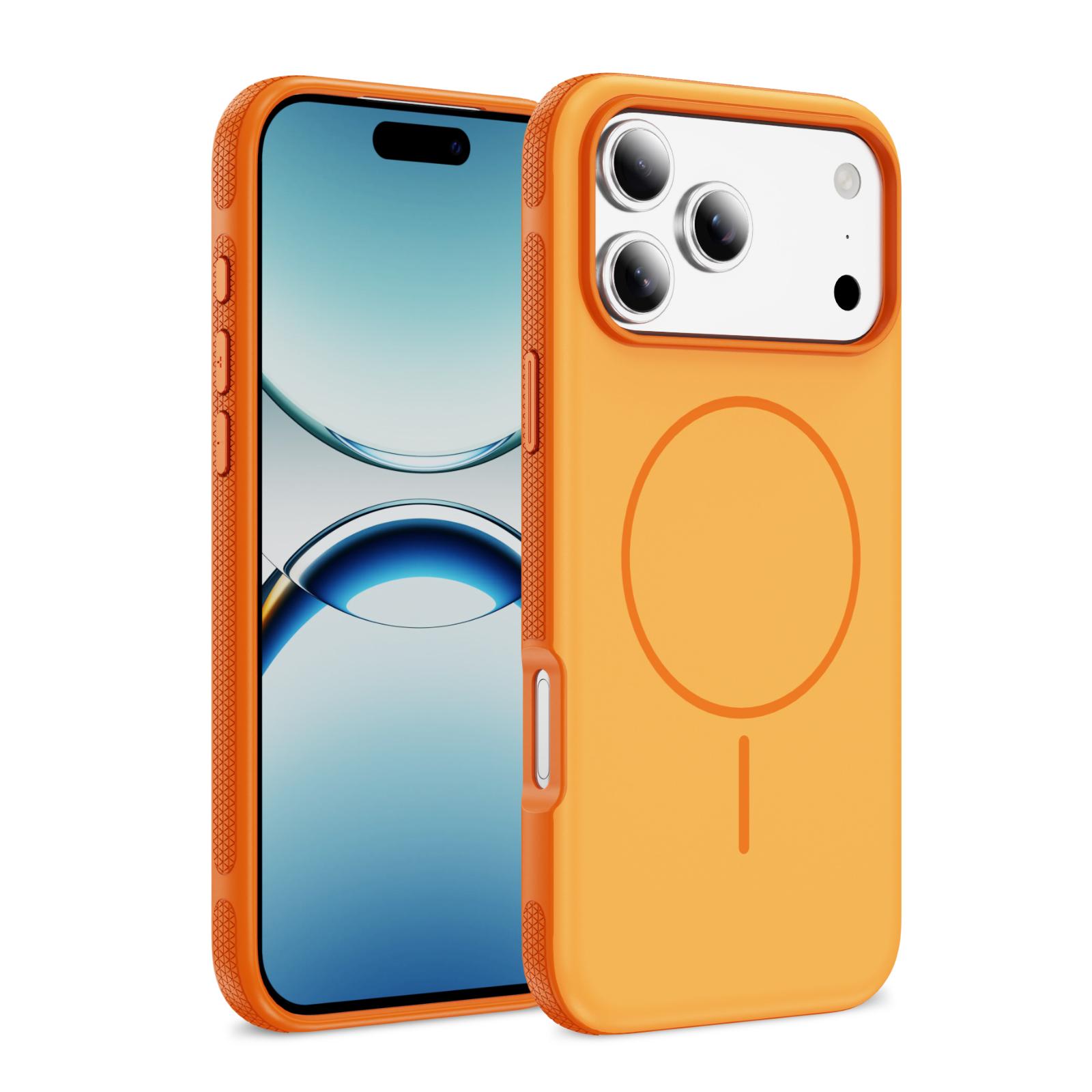 For iPhone 17 Pro Max Two-colors Imitation Original Magsafe PC Hybrid TPU Phone Case(Orange) - Shopkiz.com