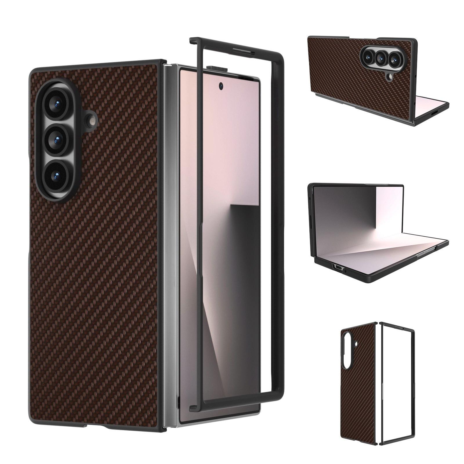 For Galaxy Z Fold8 Ultra 5G Carbon Fiber Texture Protective Phone Case(Dark Brown) - Shopkiz.com