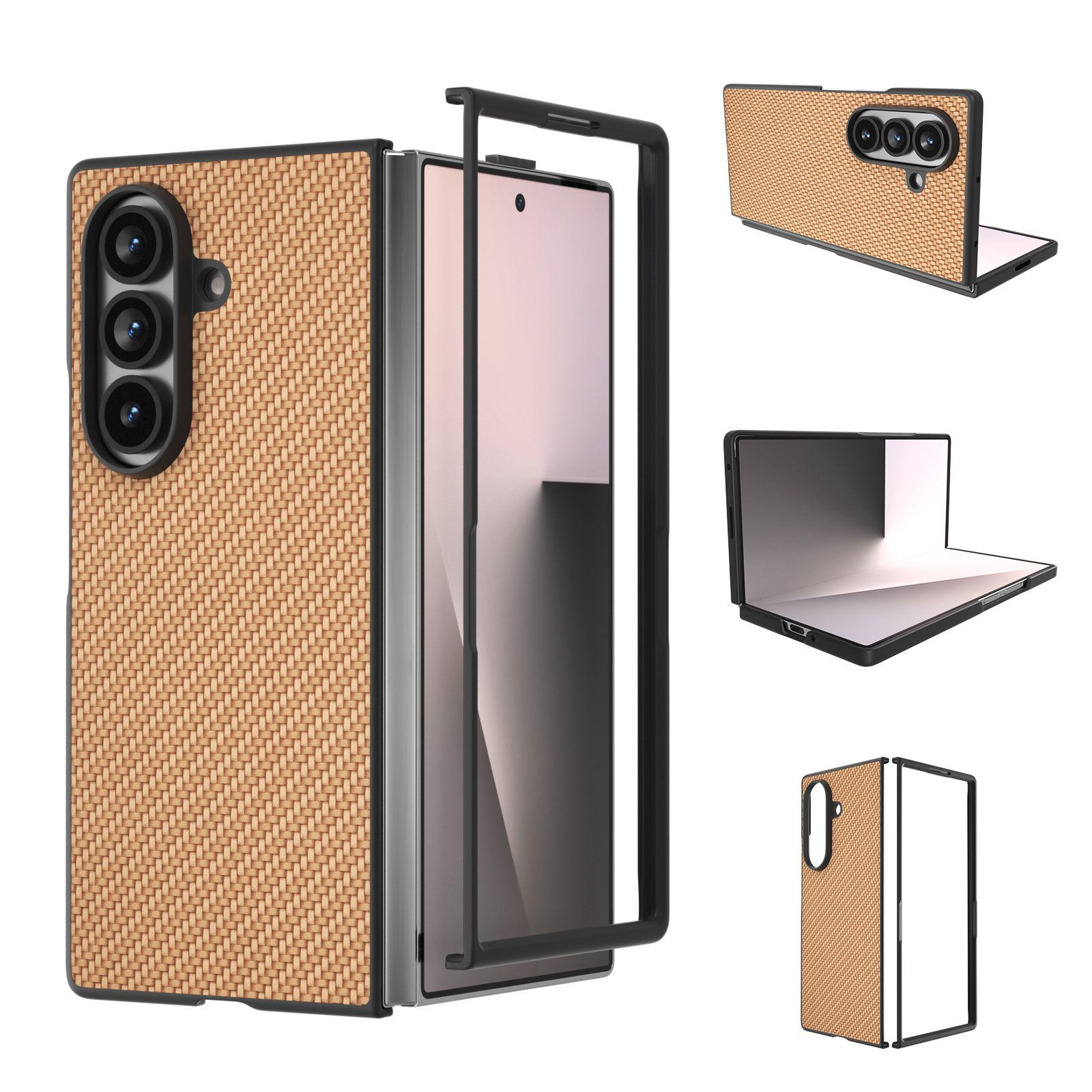 For Galaxy Z Fold8 Ultra 5G Carbon Fiber Texture Protective Phone Case(Gold) - Shopkiz.com