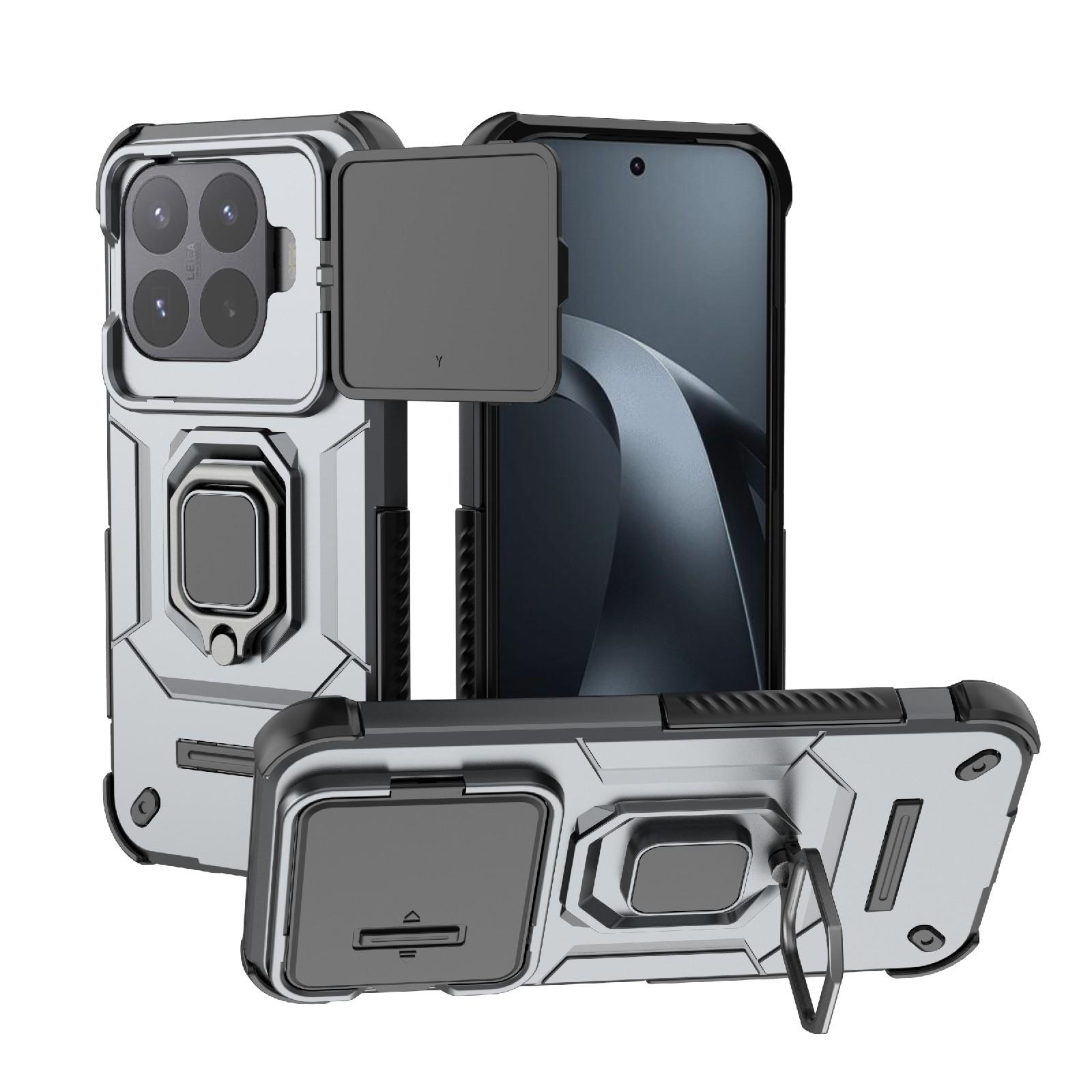 For Xiaomi 17T 5G Sliding Camshield TPU + PC Shockproof Phone Case with Holder(Grey) - Shopkiz.com