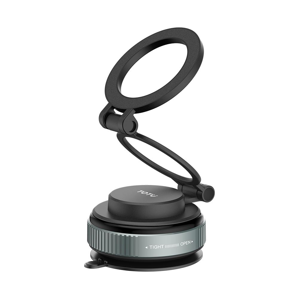 TOTUDESIGN CH-14 Three-axis Foldable Vacuum Suction Cup Magnetic Car Phone Holder(Black) - Shopkiz.com