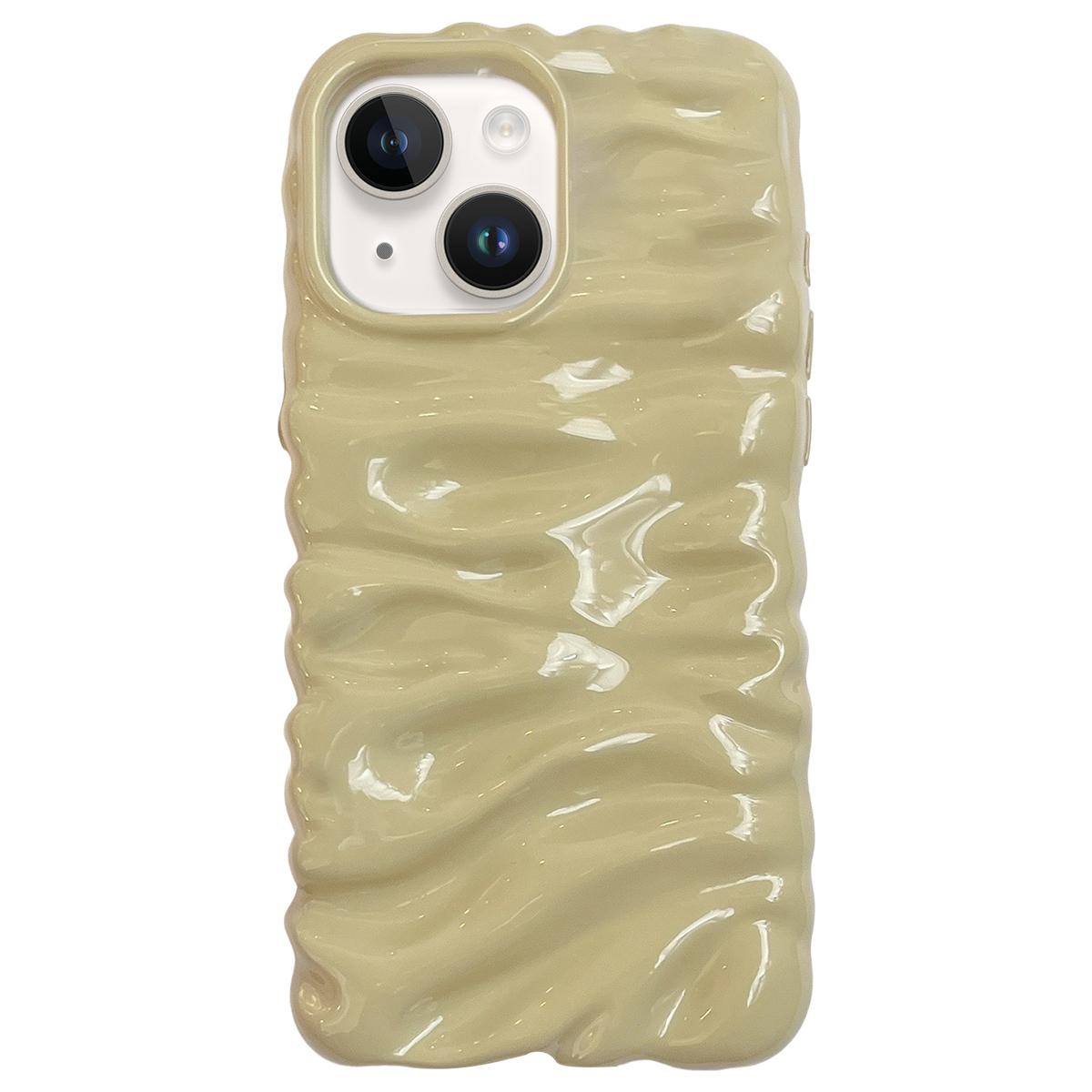For iPhone 14 Cream Texture Electroplating TPU Full Coverage Phone Case(Lemon Yellow) - Shopkiz.com
