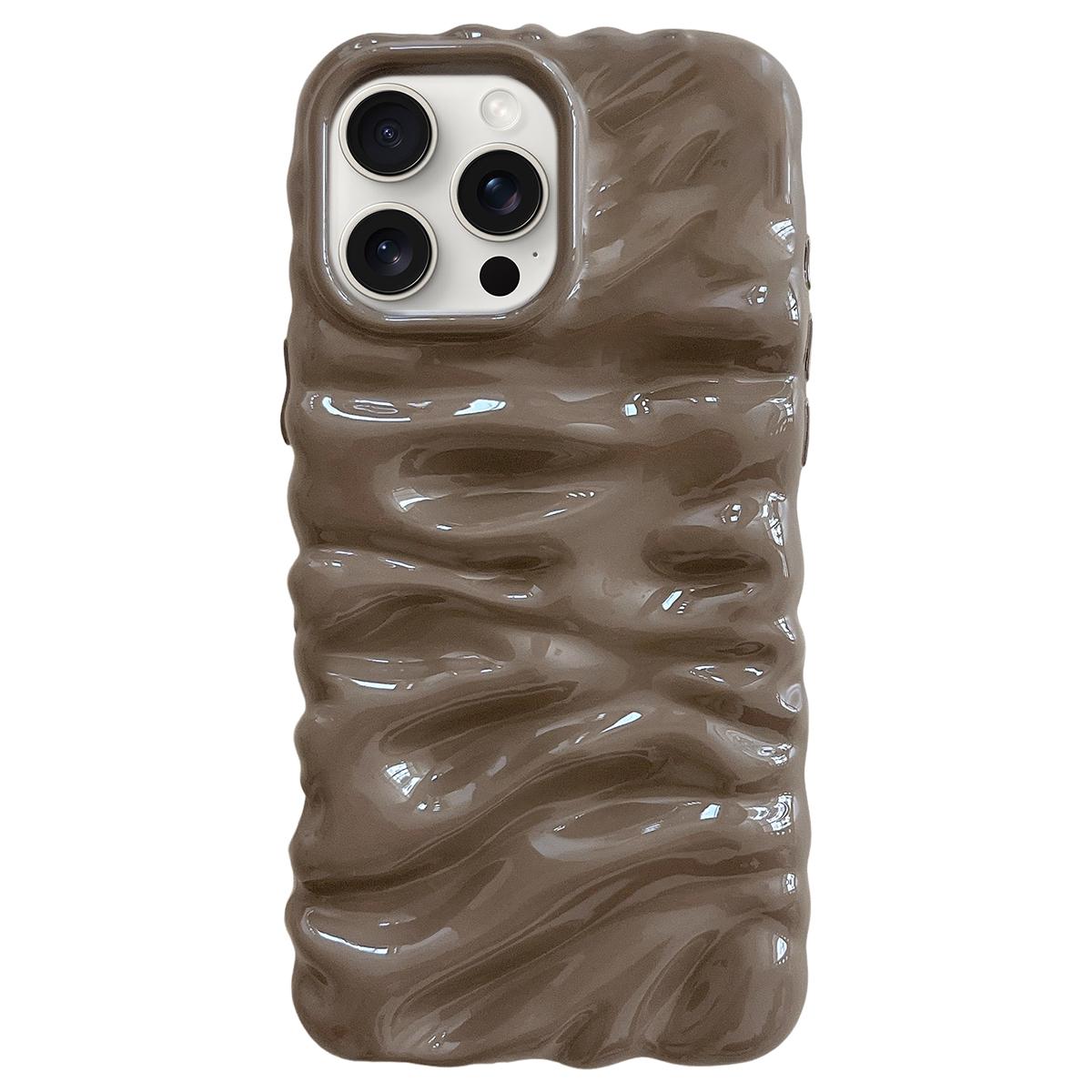 For iPhone 14 Pro Max Cream Texture Electroplating TPU Full Coverage Phone Case(Khaki) - Shopkiz.com
