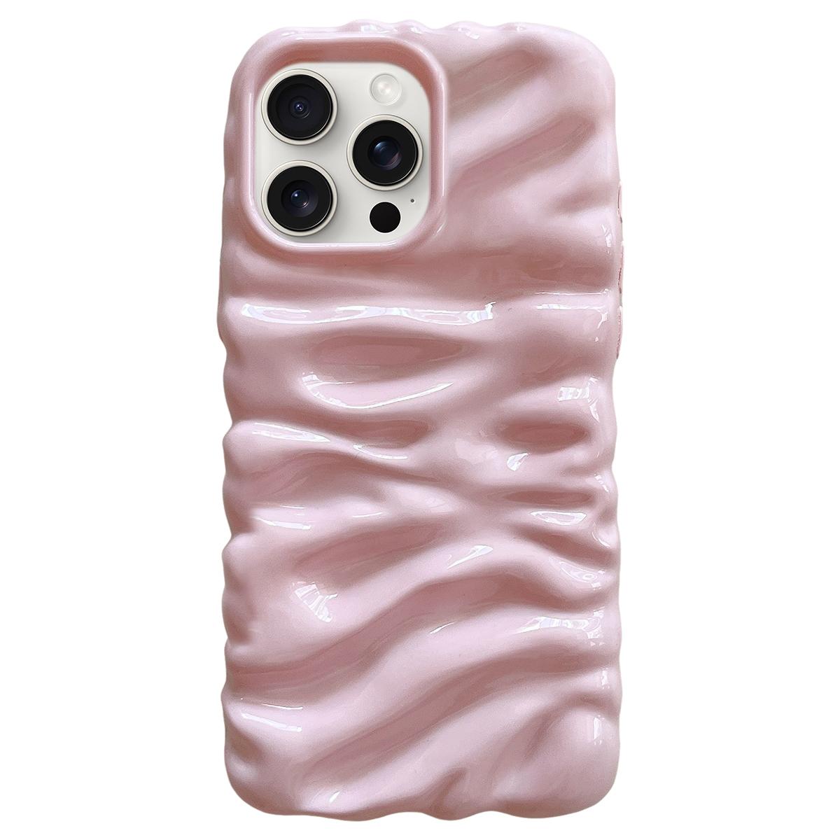 For iPhone 14 Pro Max Cream Texture Electroplating TPU Full Coverage Phone Case(Pink) - Shopkiz.com