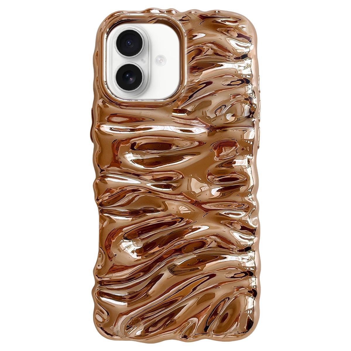 For iPhone 18 Cream Texture Electroplating TPU Full Coverage Phone Case(Gold) - Shopkiz.com