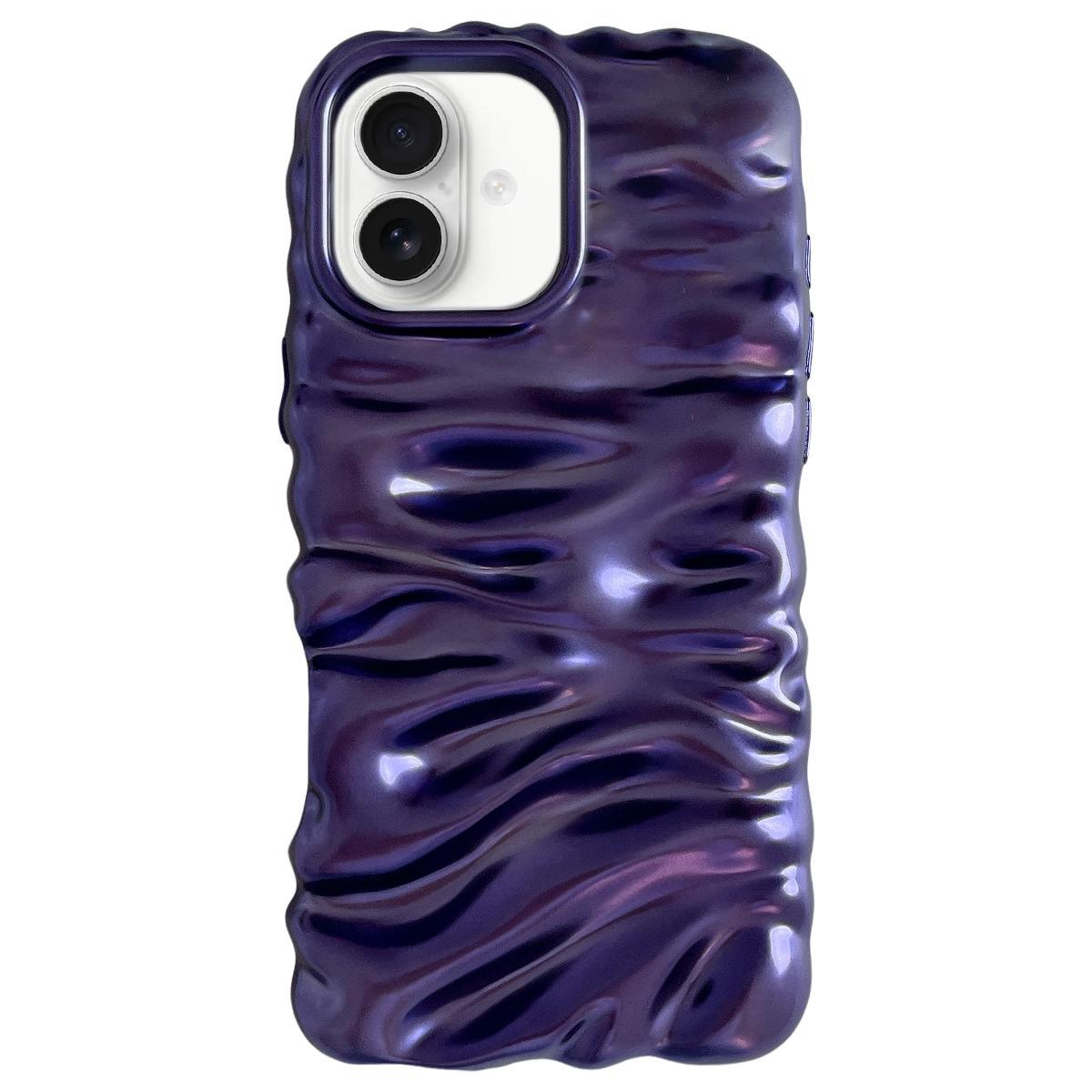 For iPhone 18 Cream Texture Electroplating TPU Full Coverage Phone Case(Matte Purple) - Shopkiz.com
