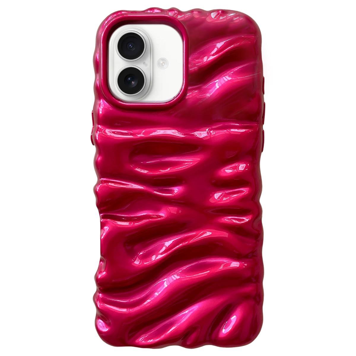 For iPhone 18 Cream Texture Electroplating TPU Full Coverage Phone Case(Rose Red) - Shopkiz.com