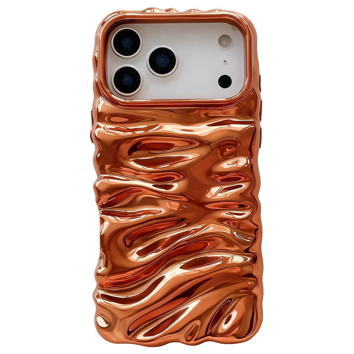 For iPhone 18 Pro Cream Texture Electroplating TPU Full Coverage Phone Case(Orange) - Shopkiz.com