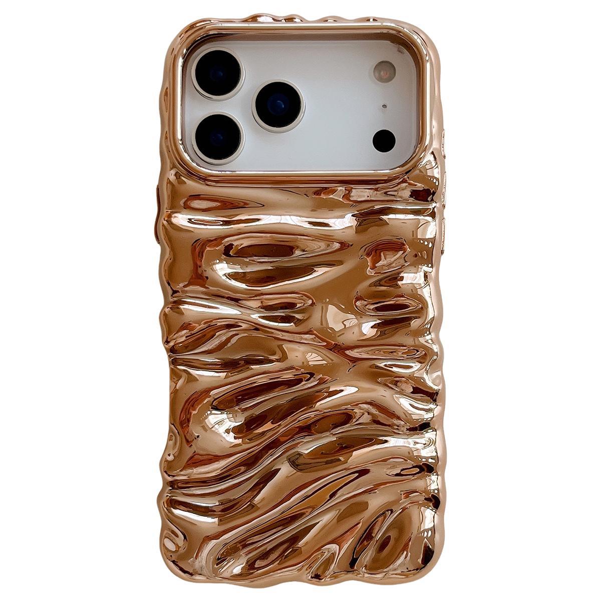 For iPhone 18 Pro Cream Texture Electroplating TPU Full Coverage Phone Case(Gold) - Shopkiz.com