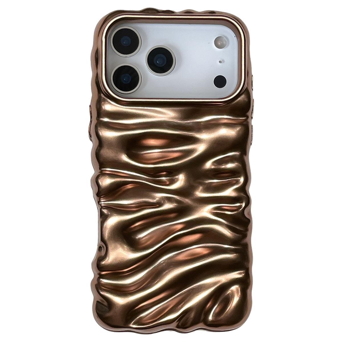 For iPhone 18 Pro Cream Texture Electroplating TPU Full Coverage Phone Case(Matte Gold) - Shopkiz.com