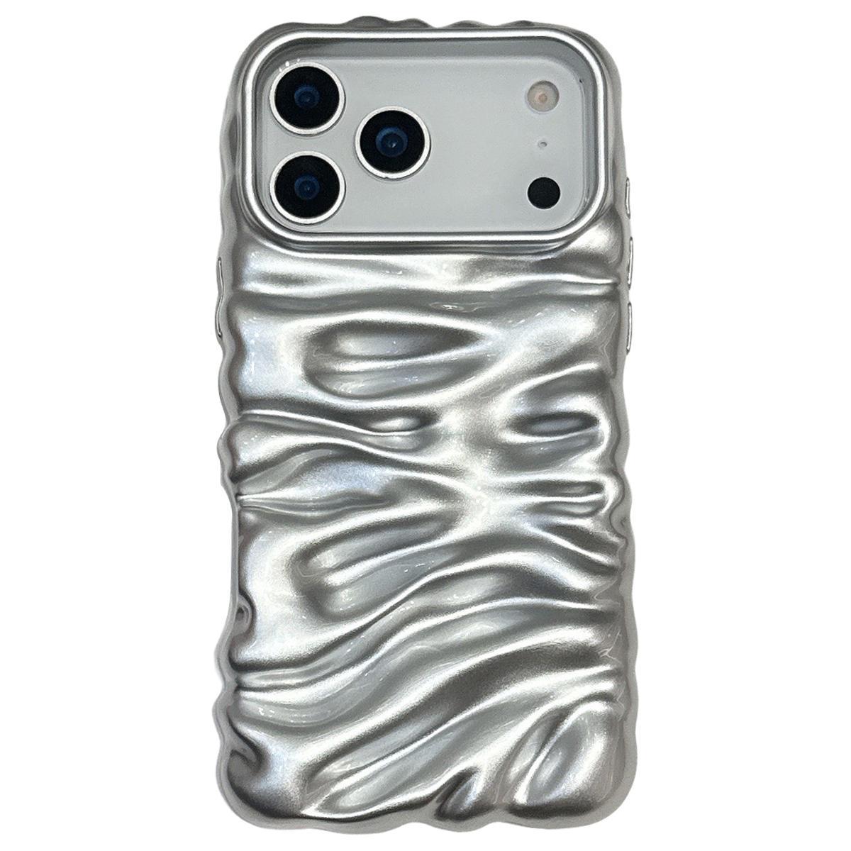 For iPhone 18 Pro Cream Texture Electroplating TPU Full Coverage Phone Case(Silver) - Shopkiz.com