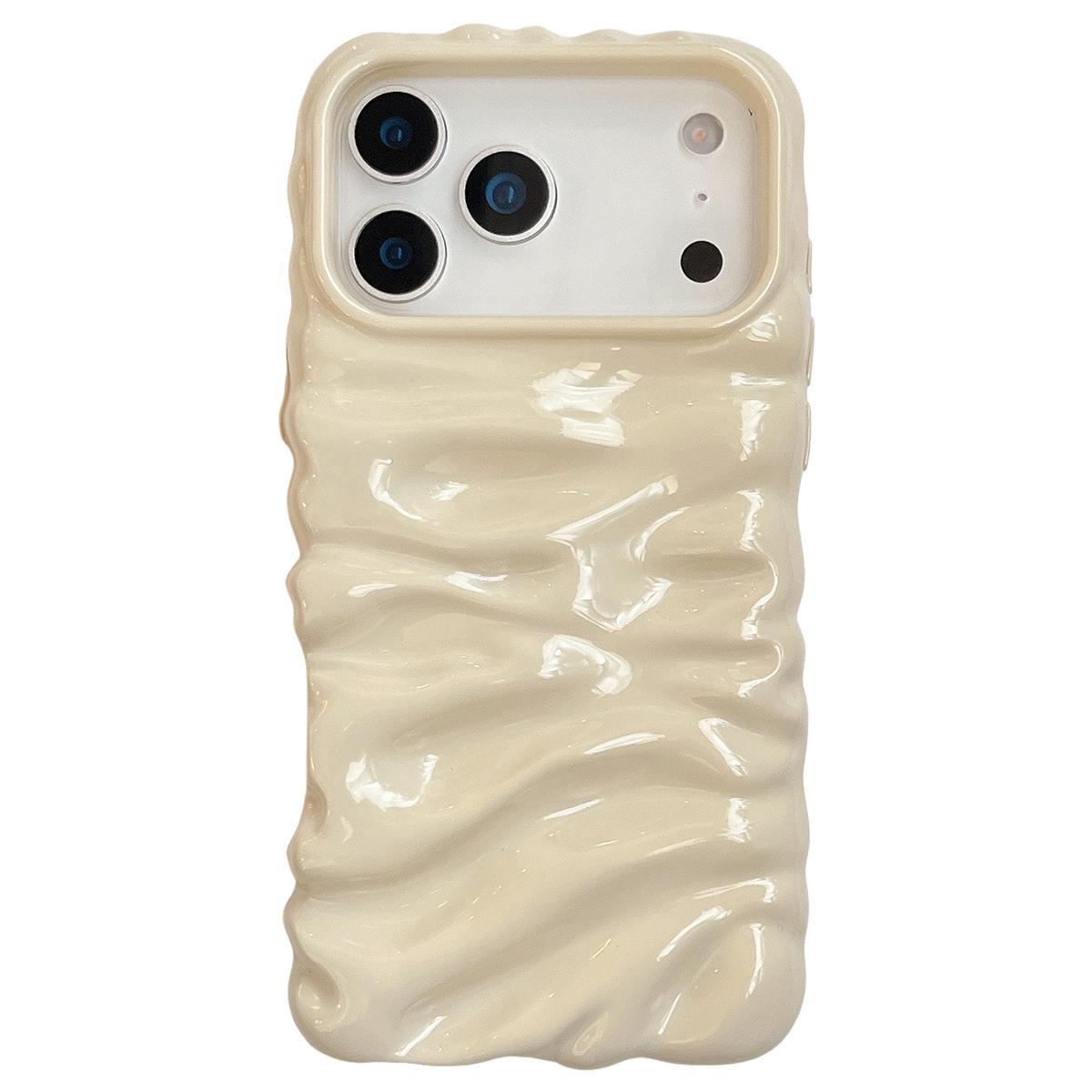 For iPhone 18 Pro Cream Texture Electroplating TPU Full Coverage Phone Case(Beige) - Shopkiz.com