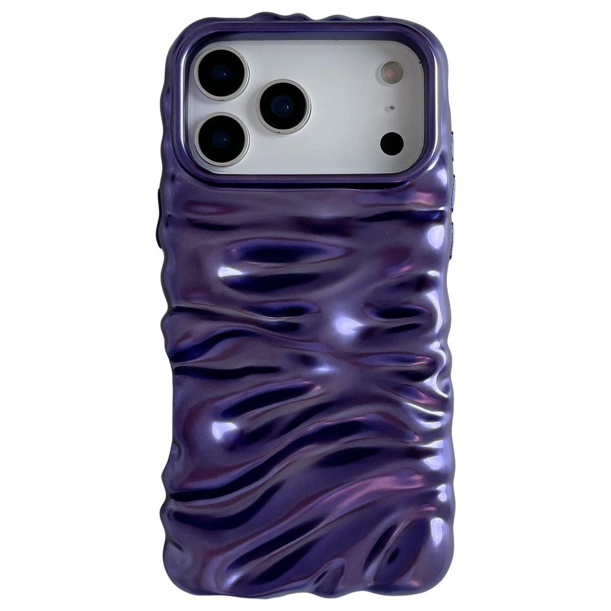 For iPhone 18 Pro Max Cream Texture Electroplating TPU Full Coverage Phone Case(Matte Purple) - Shopkiz.com