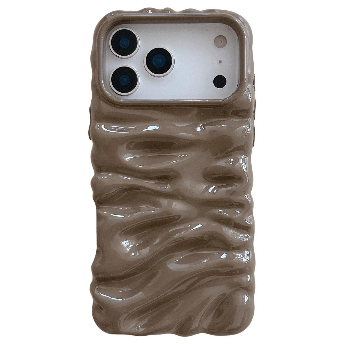 For iPhone 18 Pro Max Cream Texture Electroplating TPU Full Coverage Phone Case(Khaki) - Shopkiz.com