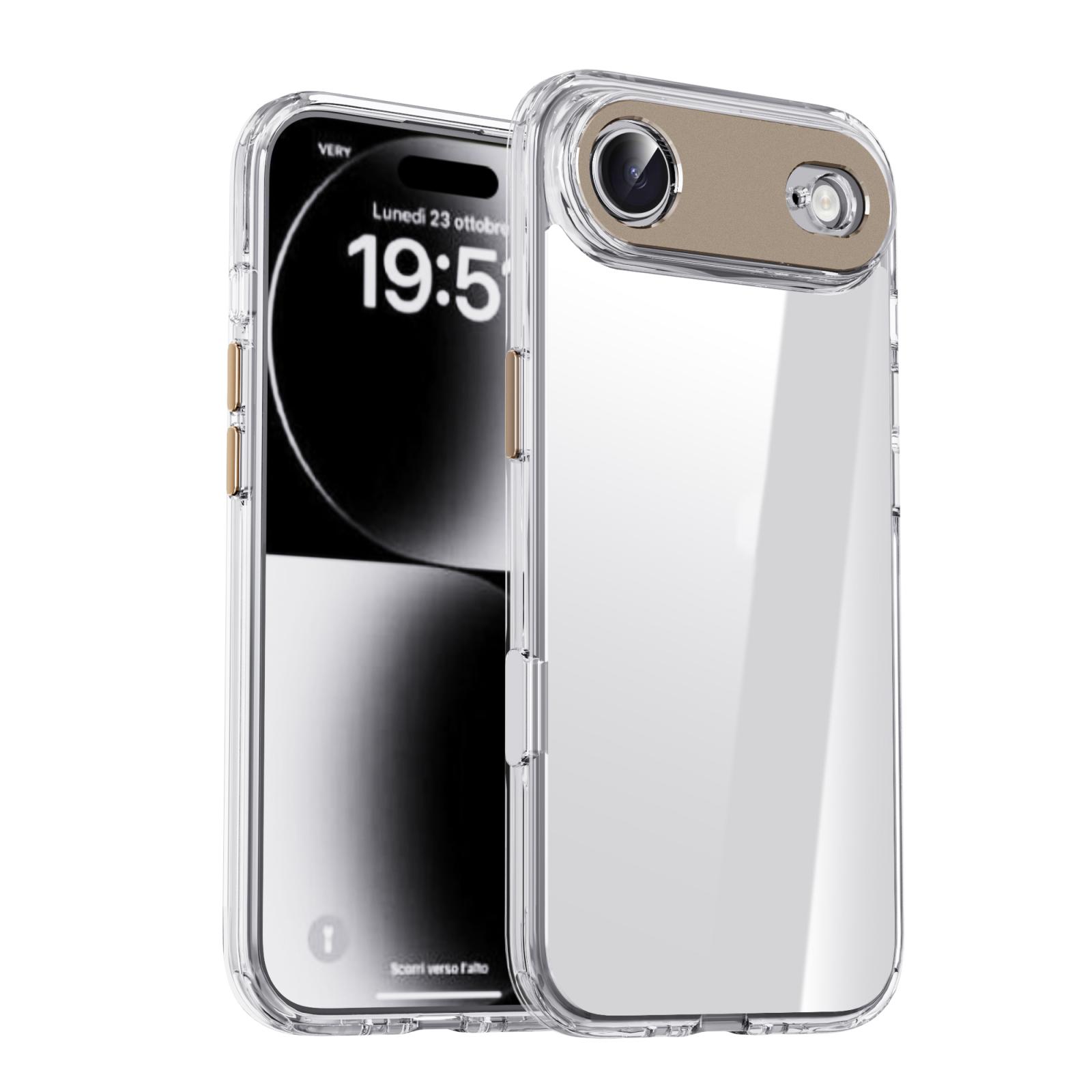 For iPhone Air iPAKY Mingxing Series Shockproof PC+TPU Phone Case(Transparent + Titanium) - Shopkiz.com