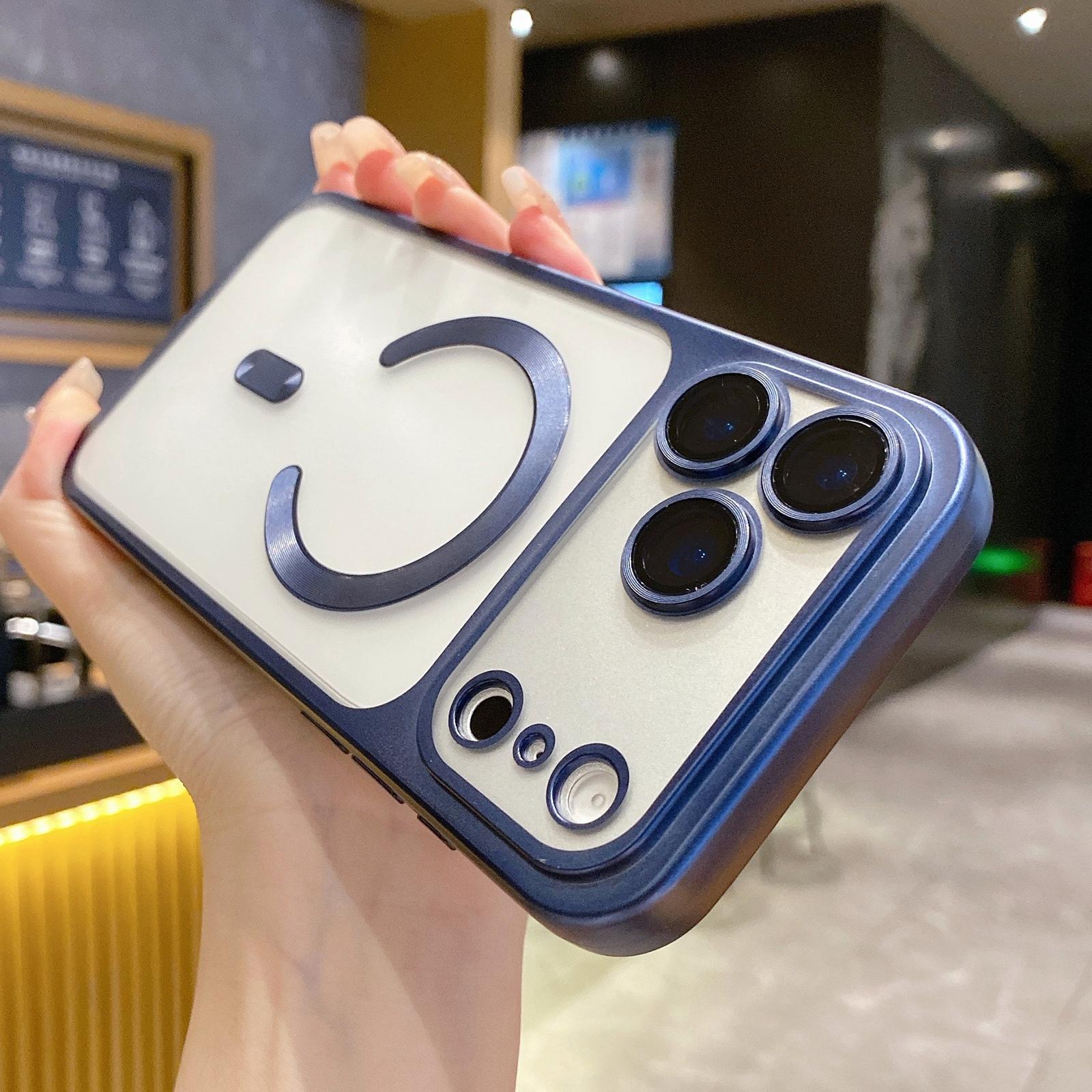 For iPhone 17 Pro Max Change to 17 Series Magnetic MagSafe Frosted TPU Phone Case(Blue) - Shopkiz.com