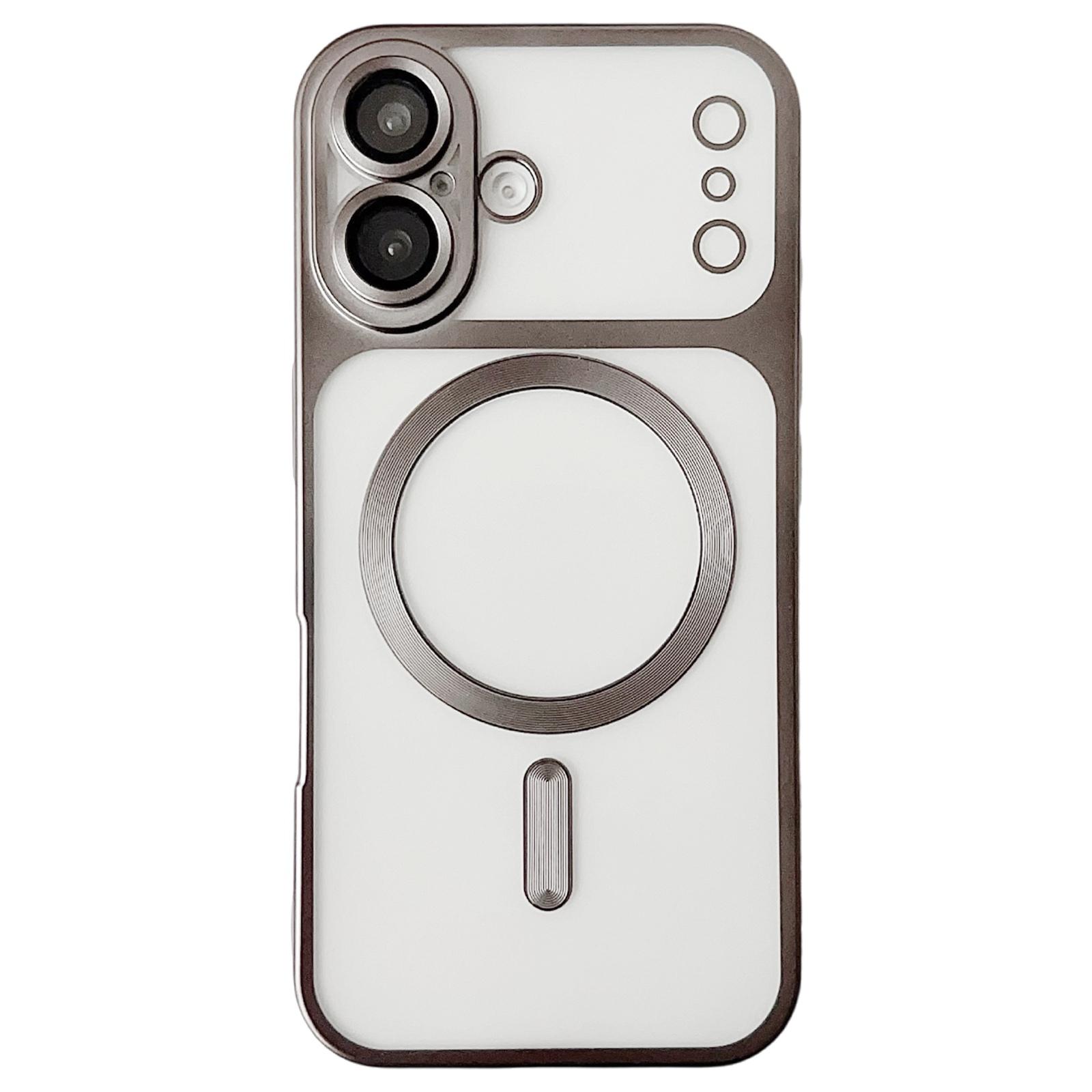 For iPhone 16 Change to 17 Series Magnetic MagSafe Frosted TPU Phone Case(Grey) - Shopkiz.com