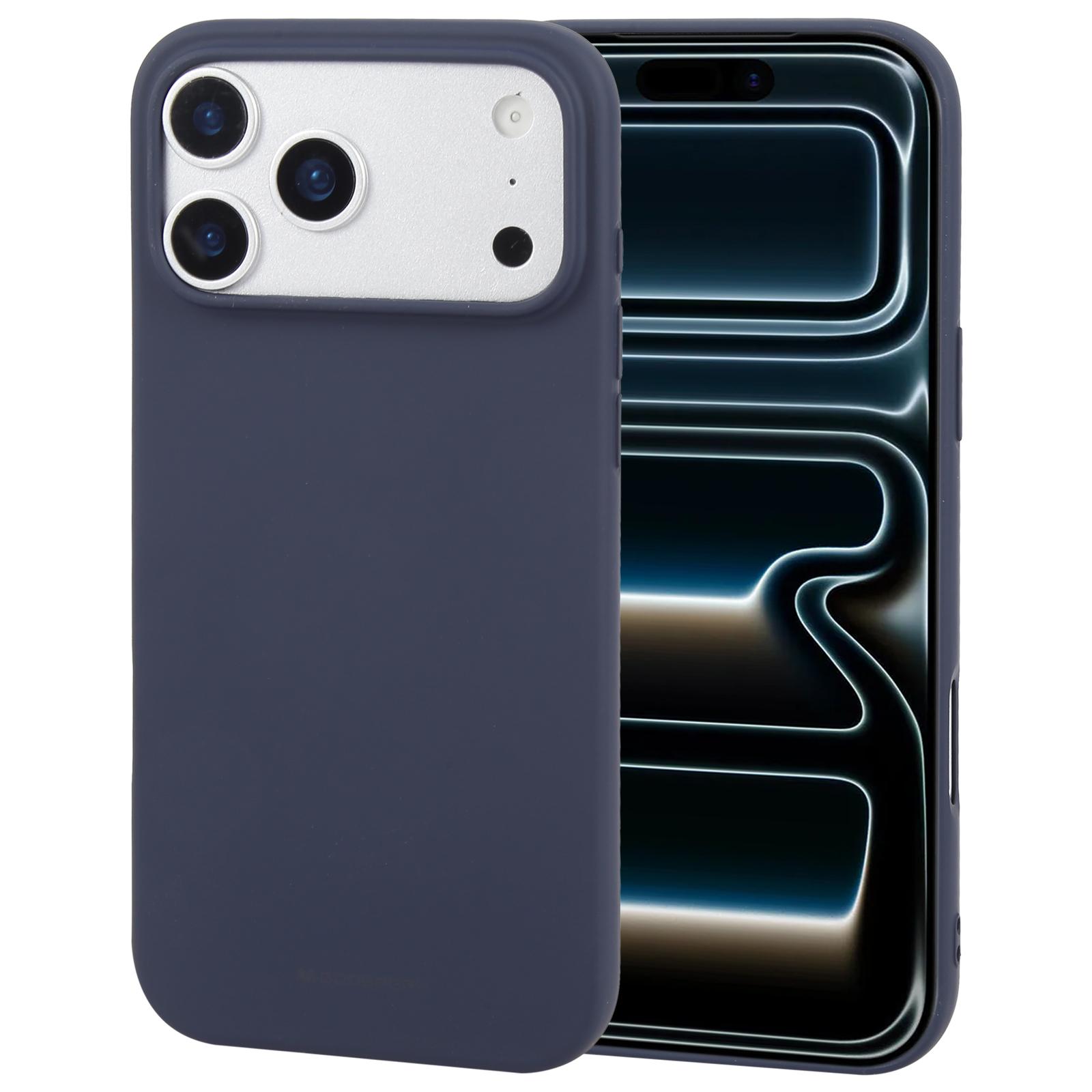 For iPhone 17 Pro Max GOOSPERY SOFT FEELING Liquid TPU Soft Phone Case(Dark Blue) - Shopkiz.com