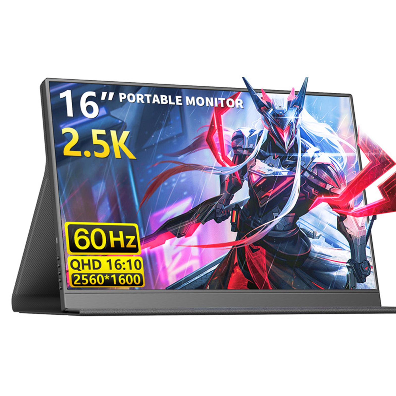 P160Q16BW 16 inch 2.5K Portable Monitor Gaming Extended Screen(Black) - Shopkiz.com