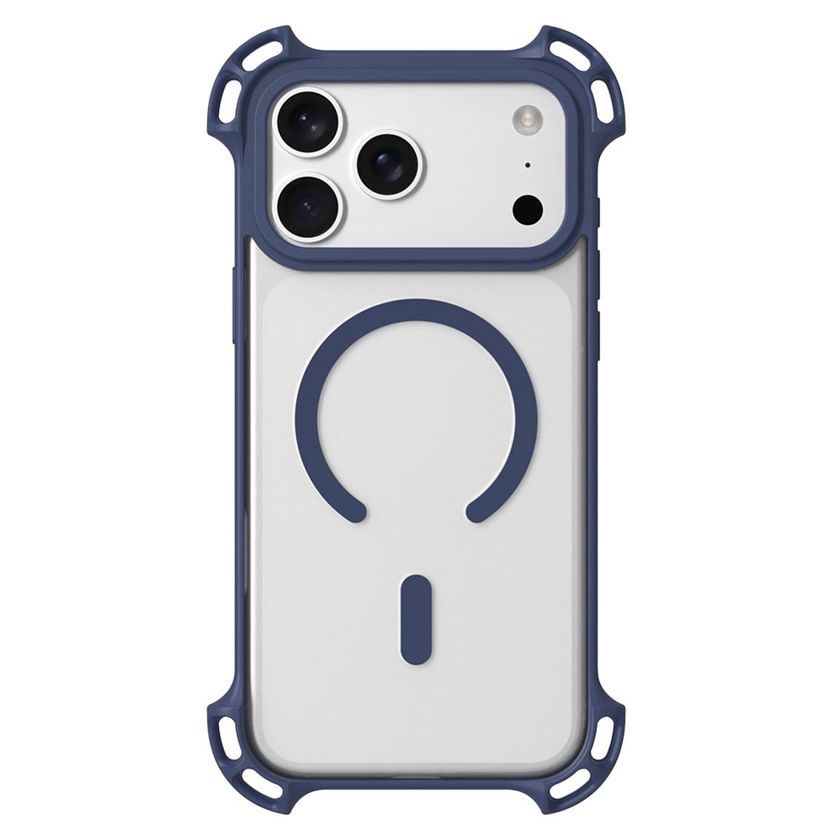 For iPhone 17 Pro Drone-Style Four-Corner Shockproof Acrylic MagSafe Phone Case(Blue) - Shopkiz.com