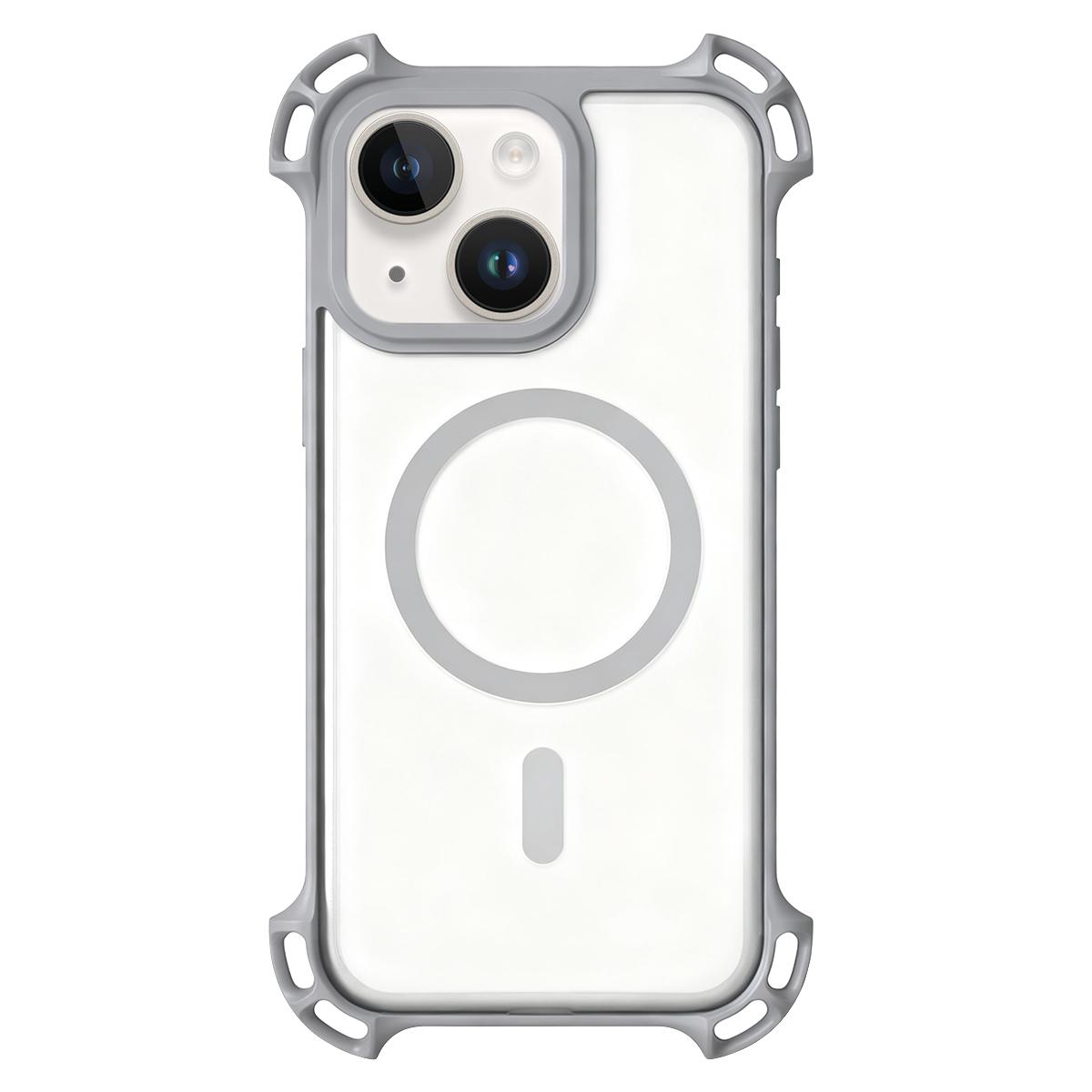 For iPhone 15 Plus Drone-Style Four-Corner Shockproof Acrylic MagSafe Phone Case(Titanium Gray) - Shopkiz.com