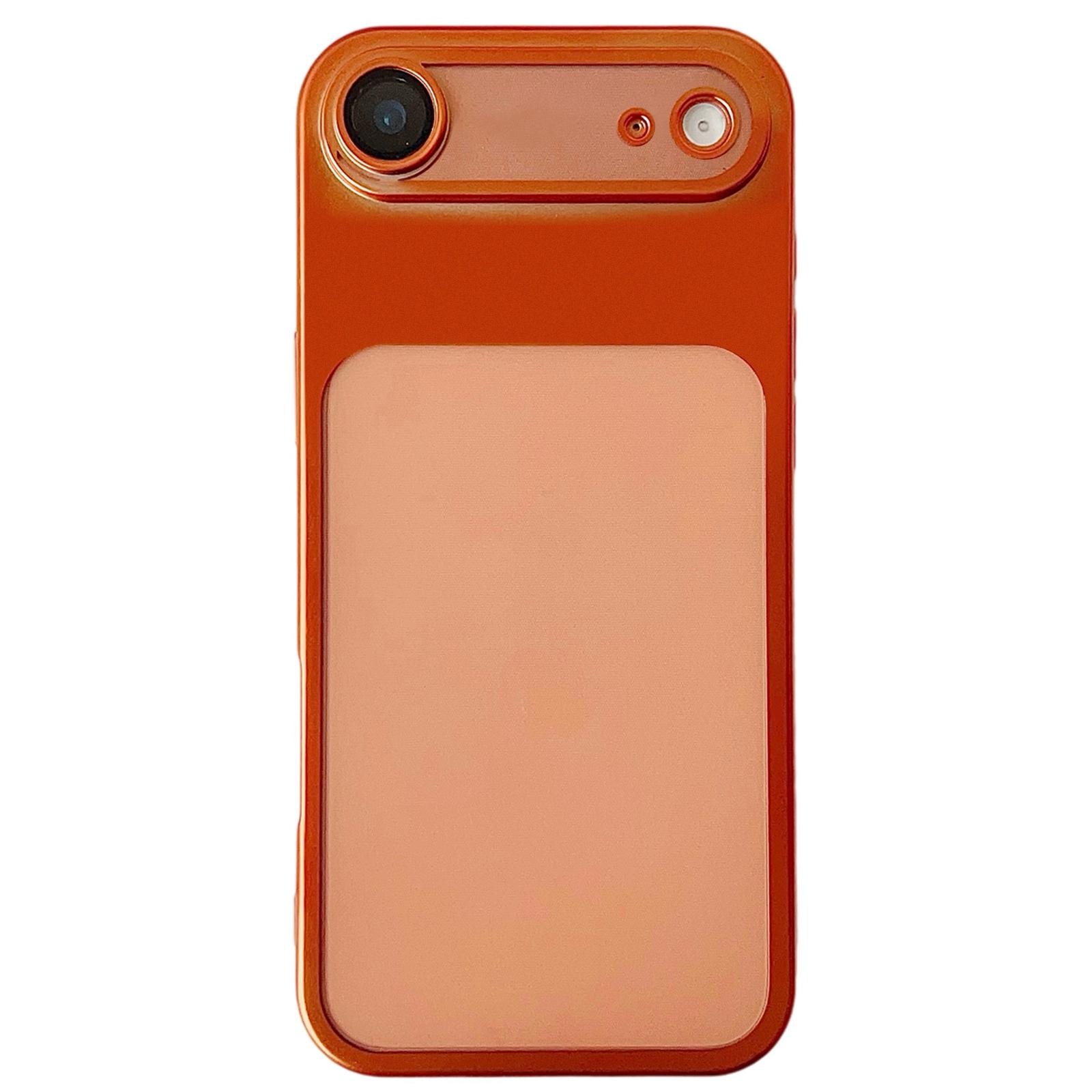 For iPhone Air Change to 17 Series Electroplated Frosted TPU Phone Case(Orange) - Shopkiz.com