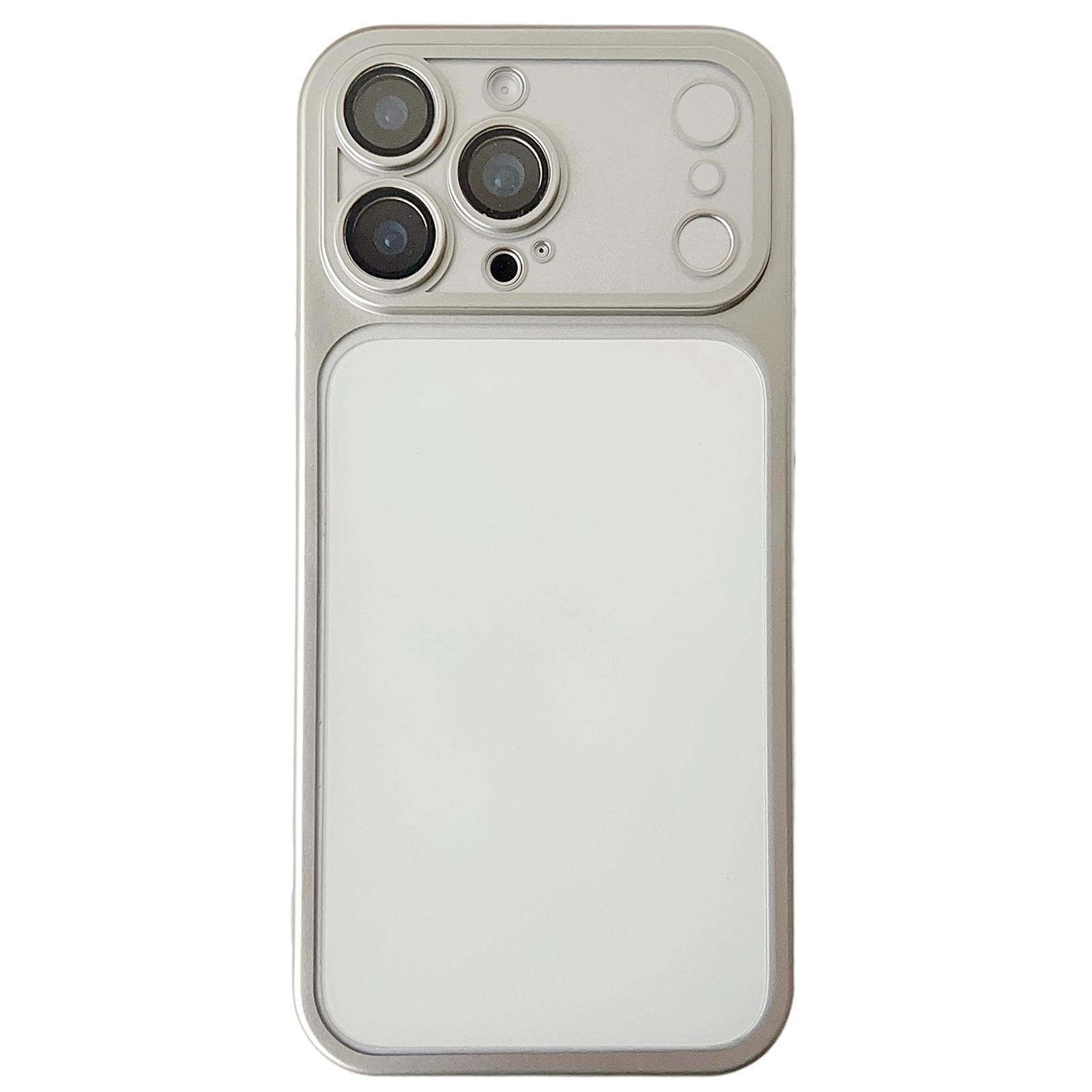 For iPhone 15 Pro Change to 17 Series Electroplated Frosted TPU Phone Case(Silver) - Shopkiz.com