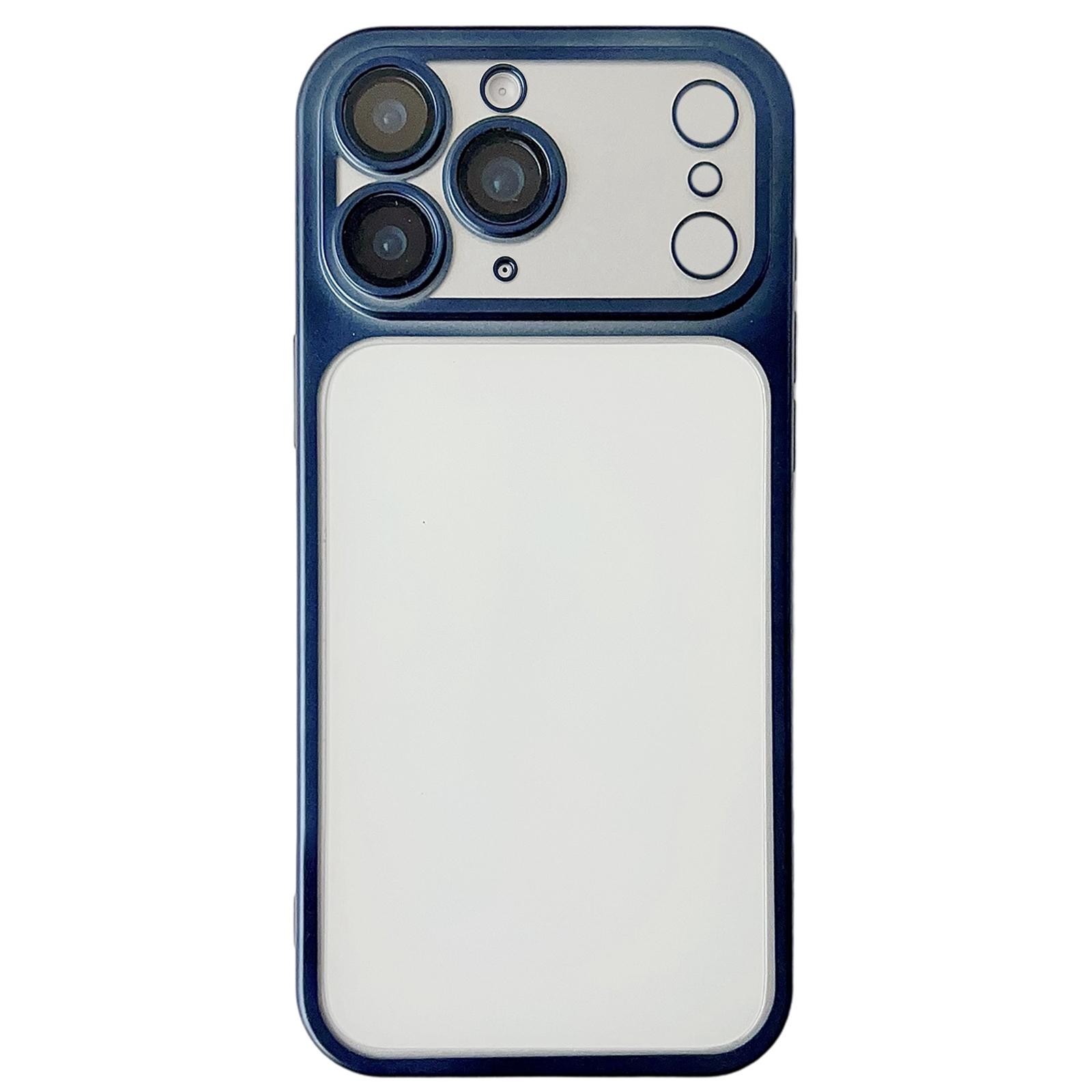 For iPhone 11 Pro Max Change to 17 Series Electroplated Frosted TPU Phone Case(Blue) - Shopkiz.com