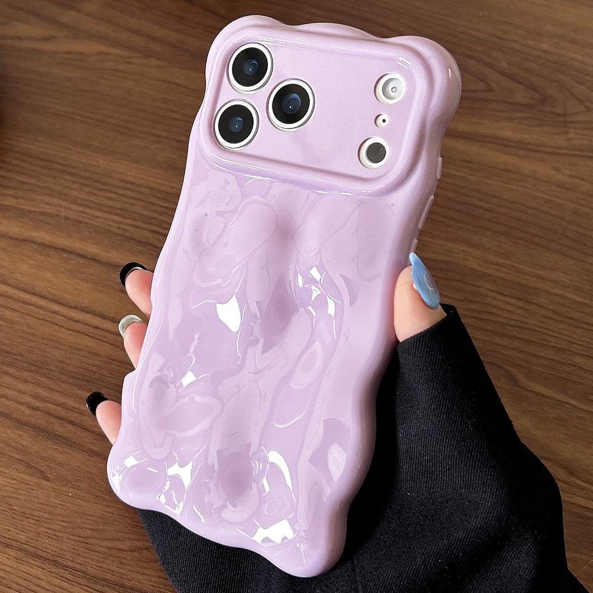 For iPhone 17 Pro Max Cloud-Style TPU Shockroof Phone Case(Purple) - Shopkiz.com