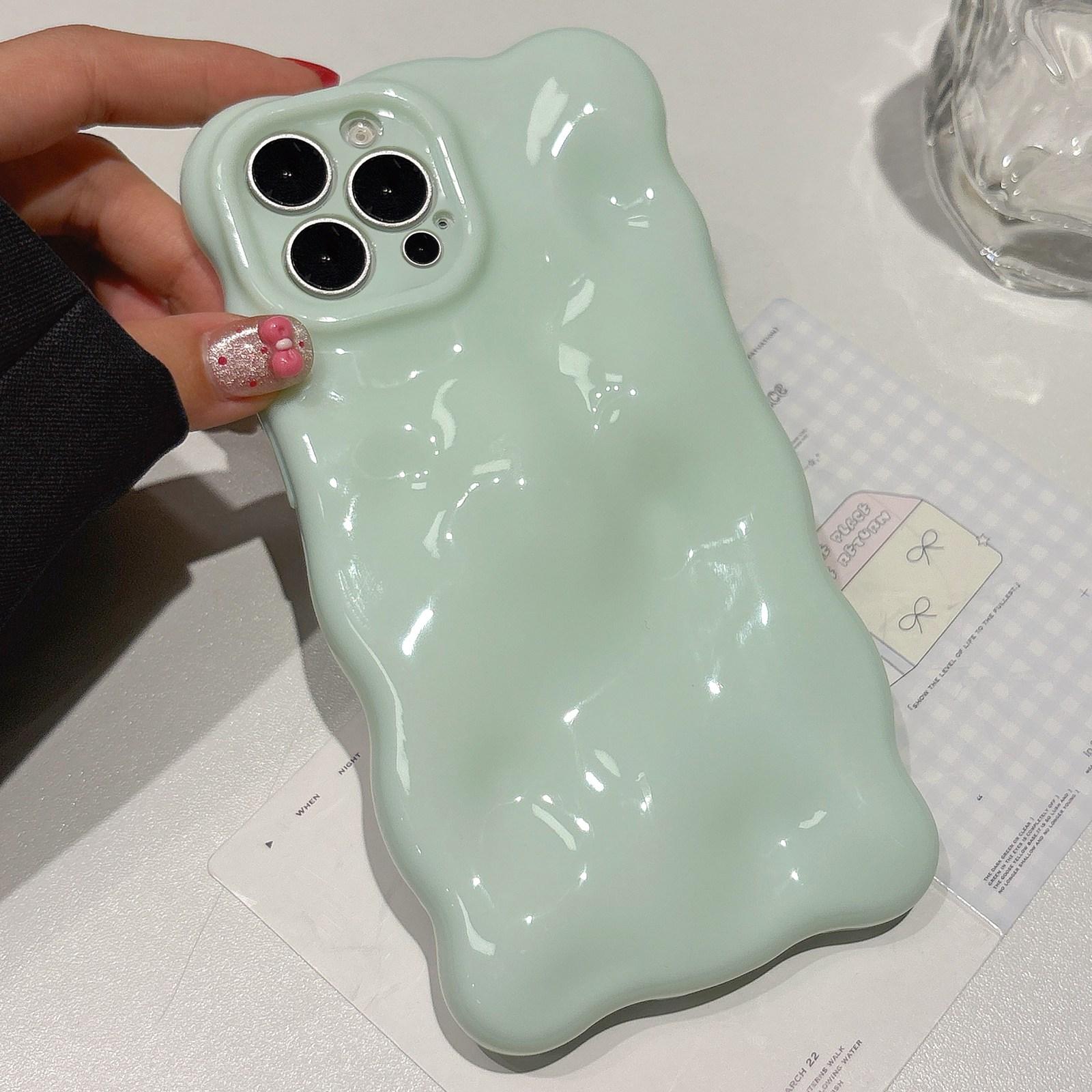 For iPhone 16 Pro Cloud-Style TPU Shockroof Phone Case(Mint Green) - Shopkiz.com