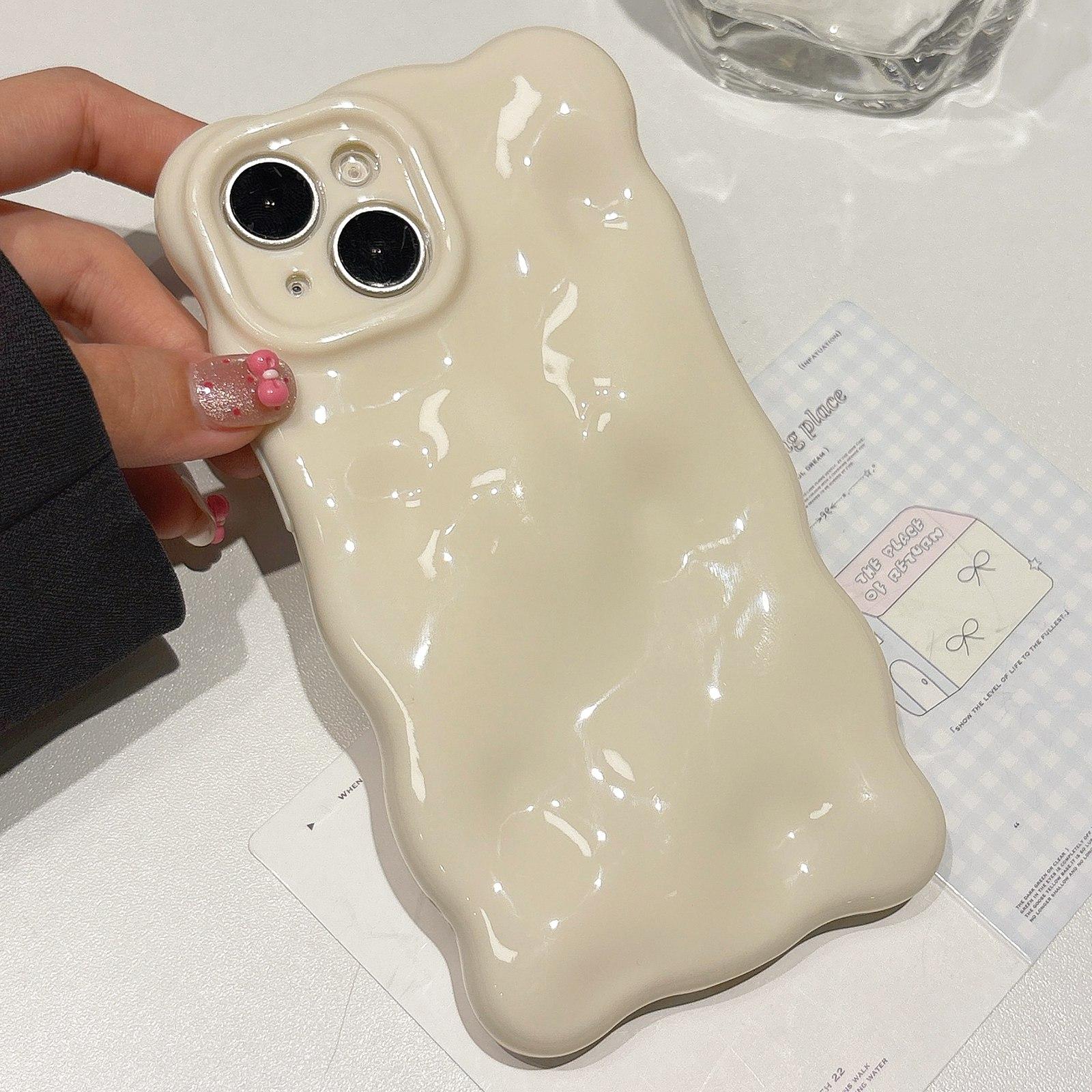For iPhone 15 Plus Cloud-Style TPU Shockroof Phone Case(Milky White) - Shopkiz.com
