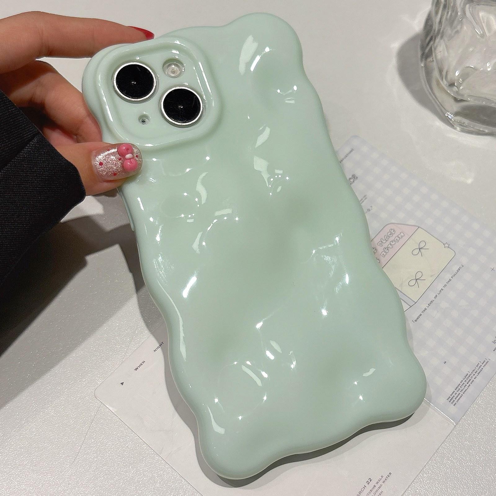For iPhone 15 Cloud-Style TPU Shockroof Phone Case(Mint Green) - Shopkiz.com