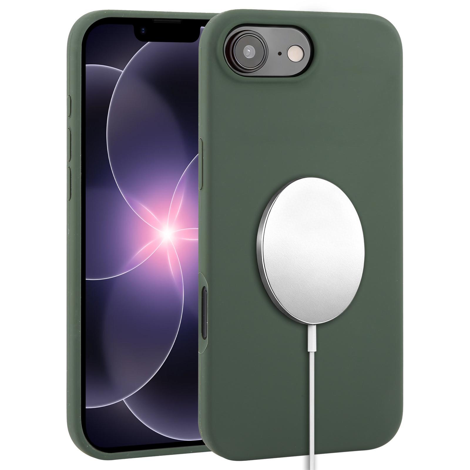 For iPhone 17e / 16e Liquid Silicone Full Coverage MagSafe Phone Case(Deep Green) - Shopkiz.com