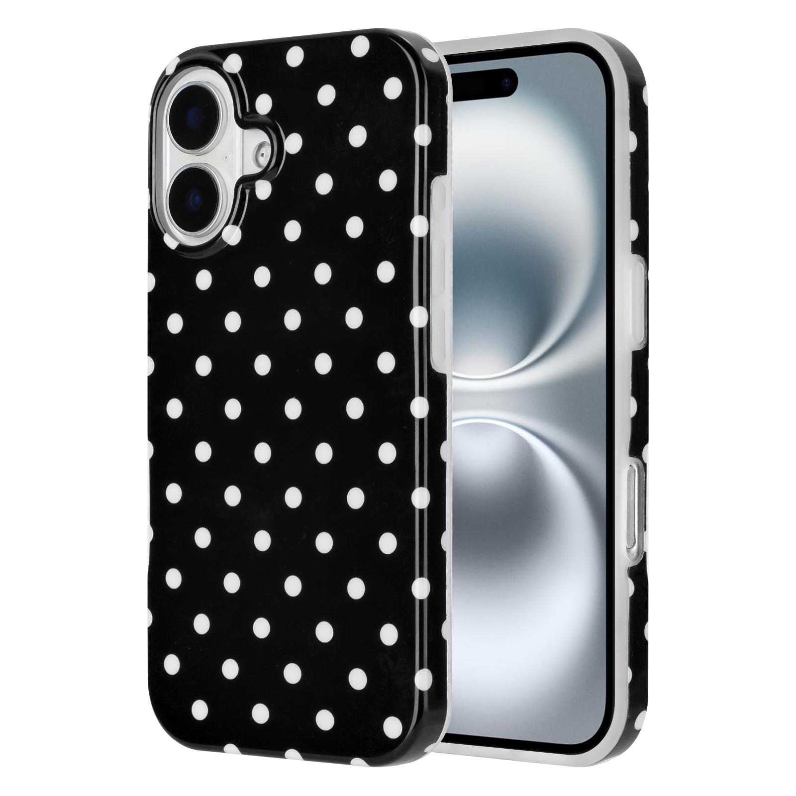 For iPhone 17 IMD Colorful Dots Pattern TPU Full Coverage Phone Case(Black) - Shopkiz.com
