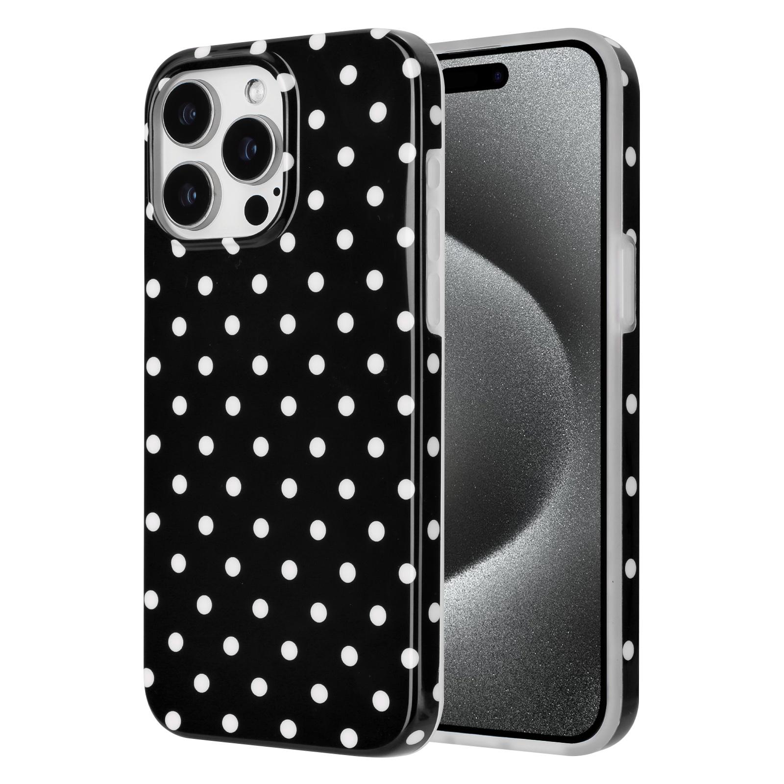 For iPhone 13 Pro IMD Colorful Dots Pattern TPU Full Coverage Phone Case(Black) - Shopkiz.com