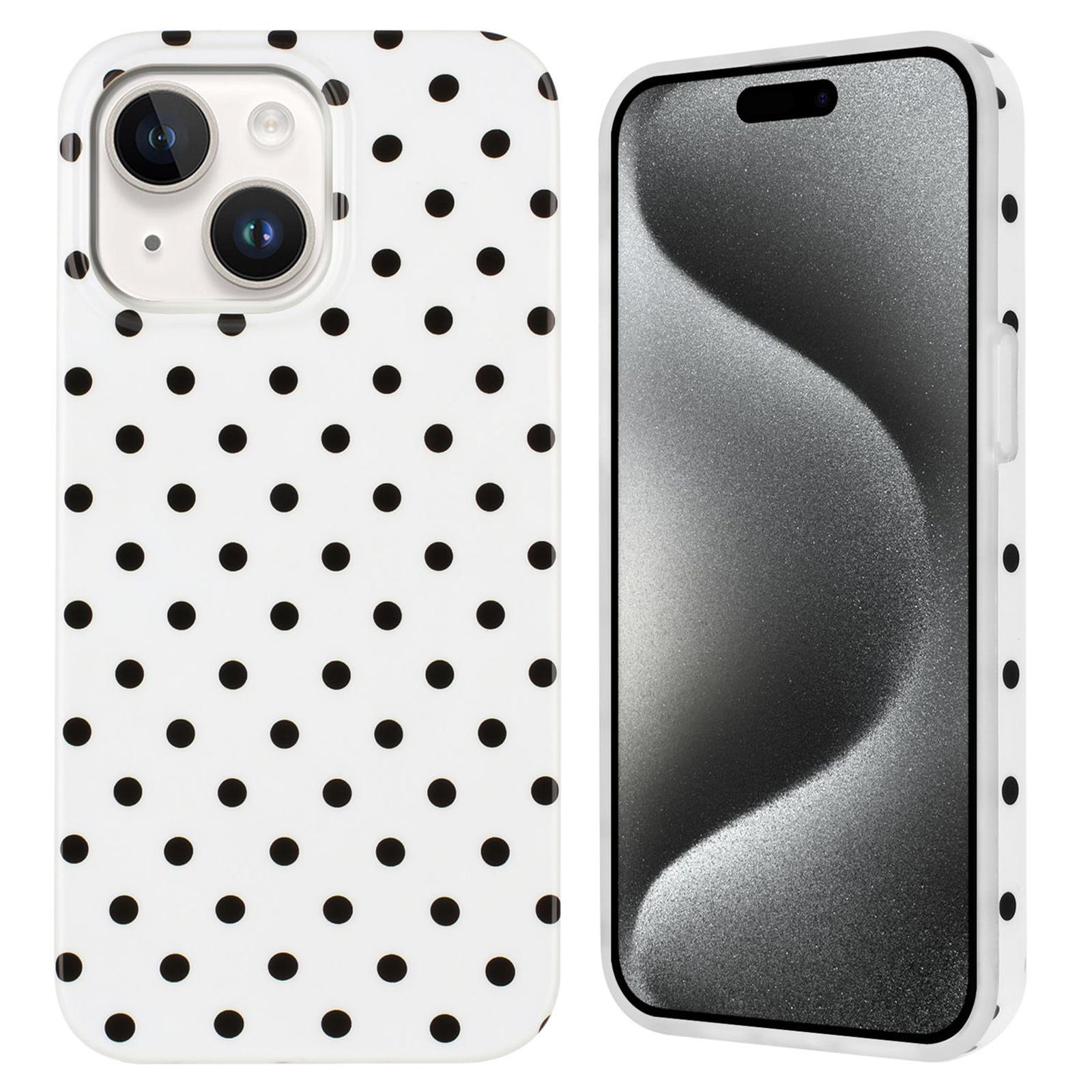 For iPhone 13 IMD Colorful Dots Pattern TPU Full Coverage Phone Case(White) - Shopkiz.com