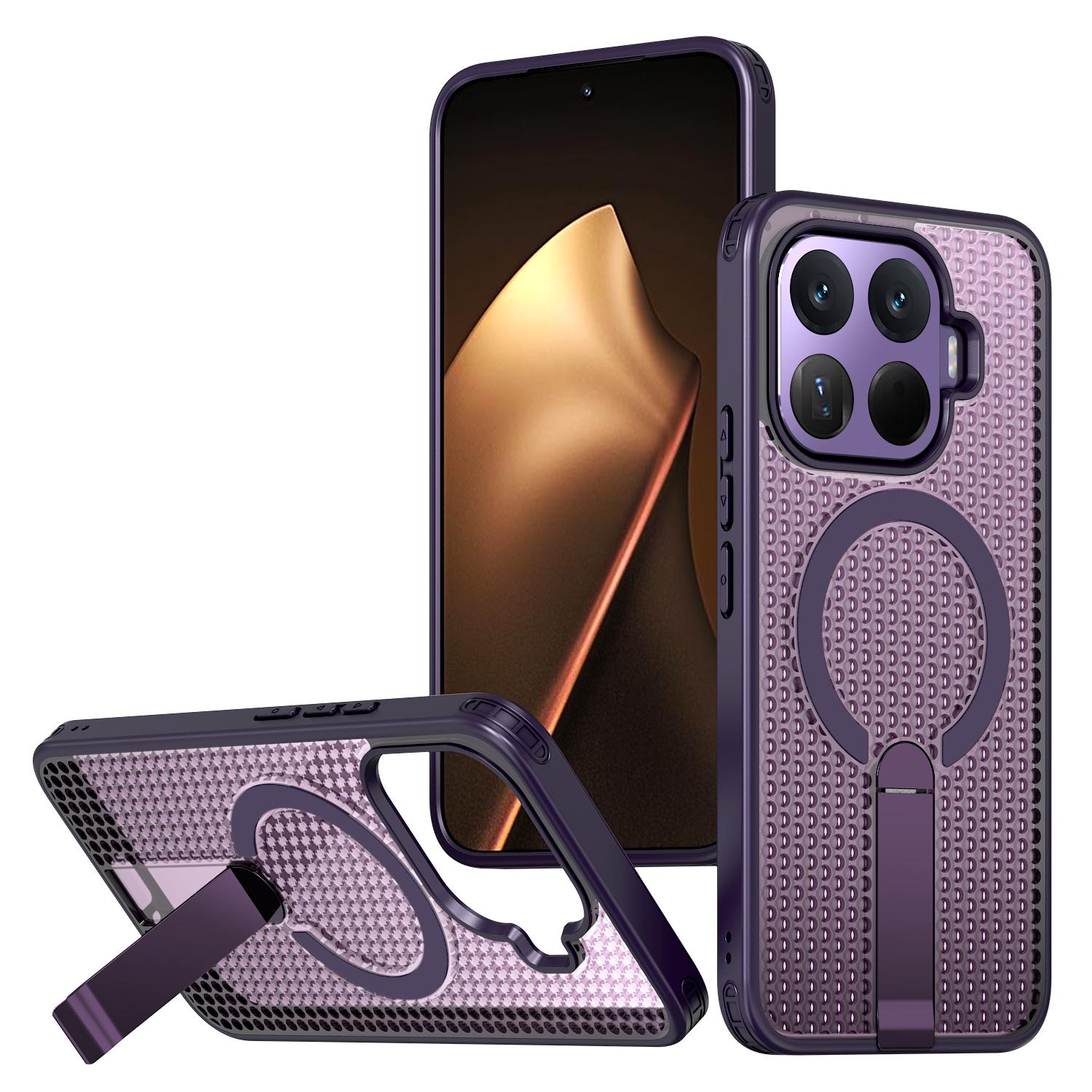 For Xiaomi 17T Pro 5G Honeycomb Cooling MagSafe Holder Phone Case(Purple) - Shopkiz.com