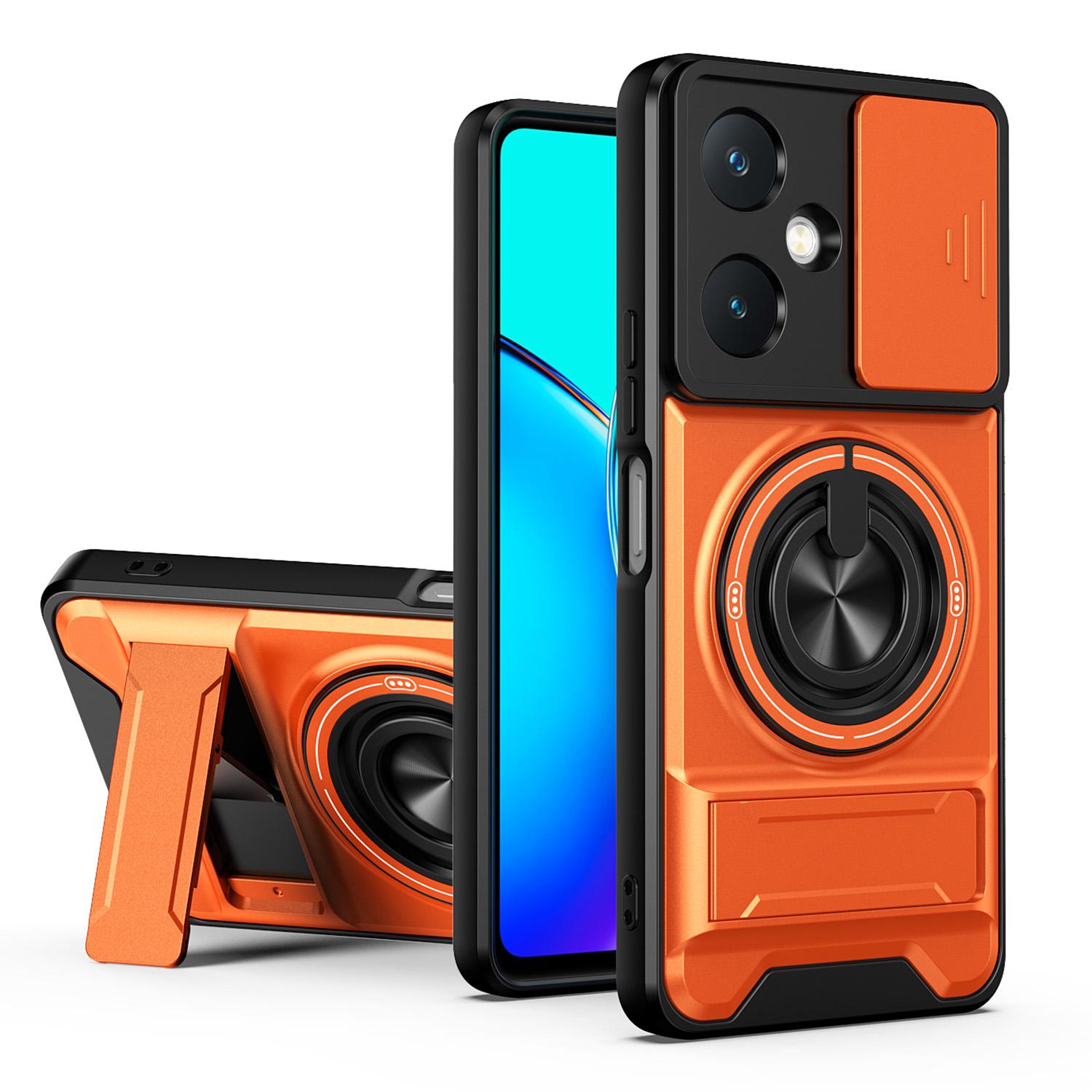 For vivo Y27 4G Lens Sliding Window Multifunctional Magnetic Shockproof Phone Case(Orange) - Shopkiz.com