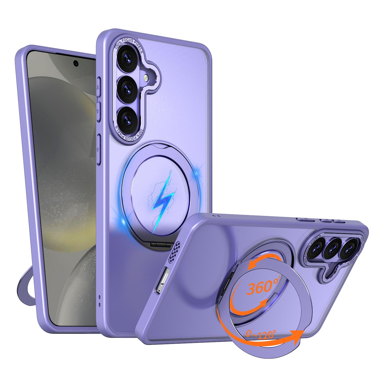 For Galaxy S26 5G Kalebol MagSafe Metal Ring Holder Phone Case(Lilac Purple) - Shopkiz.com